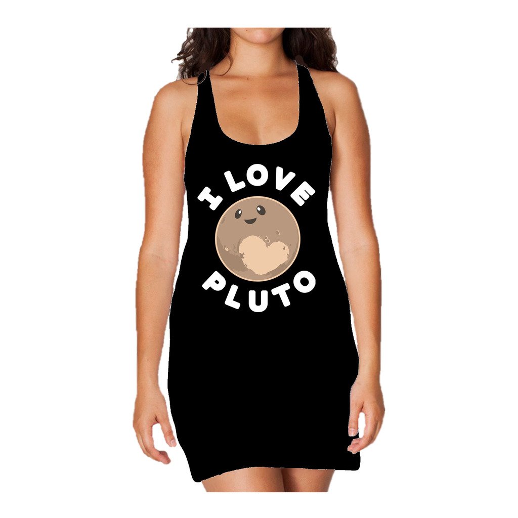 Weird Science I Love Pluto Official Women's Long Tank Dress ()