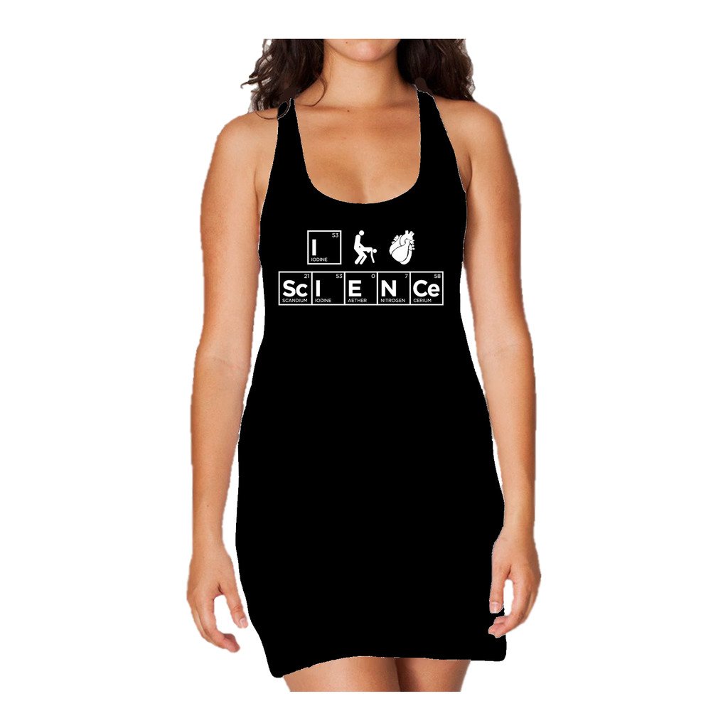 Weird Science I (Stick Figure Anatomical Heart) Science Official Women's Long Tank Dress ()