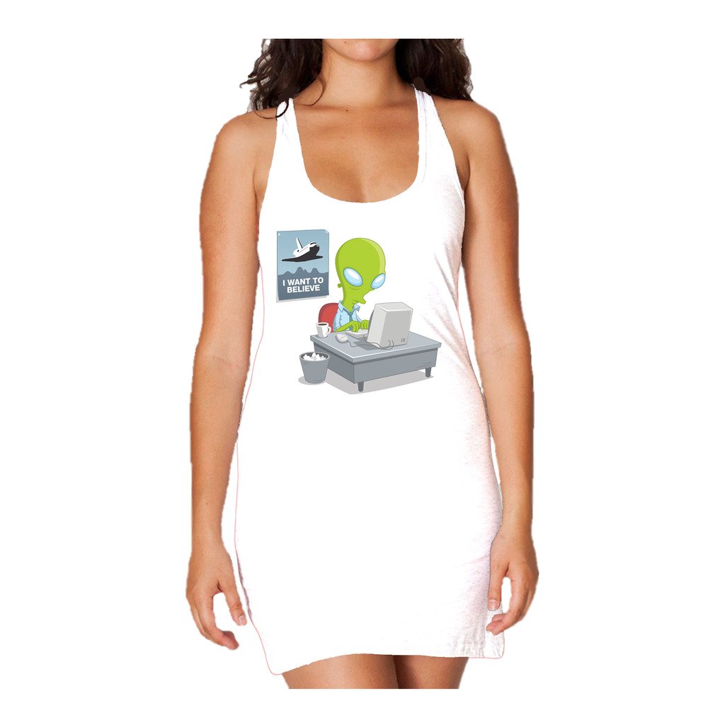 Weird Science I Want To Believe Official Women's Long Tank Dress ()