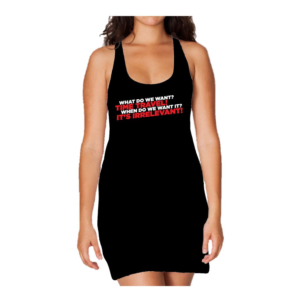 Weird Science Time Travel Official Women's Long Tank Dress ()