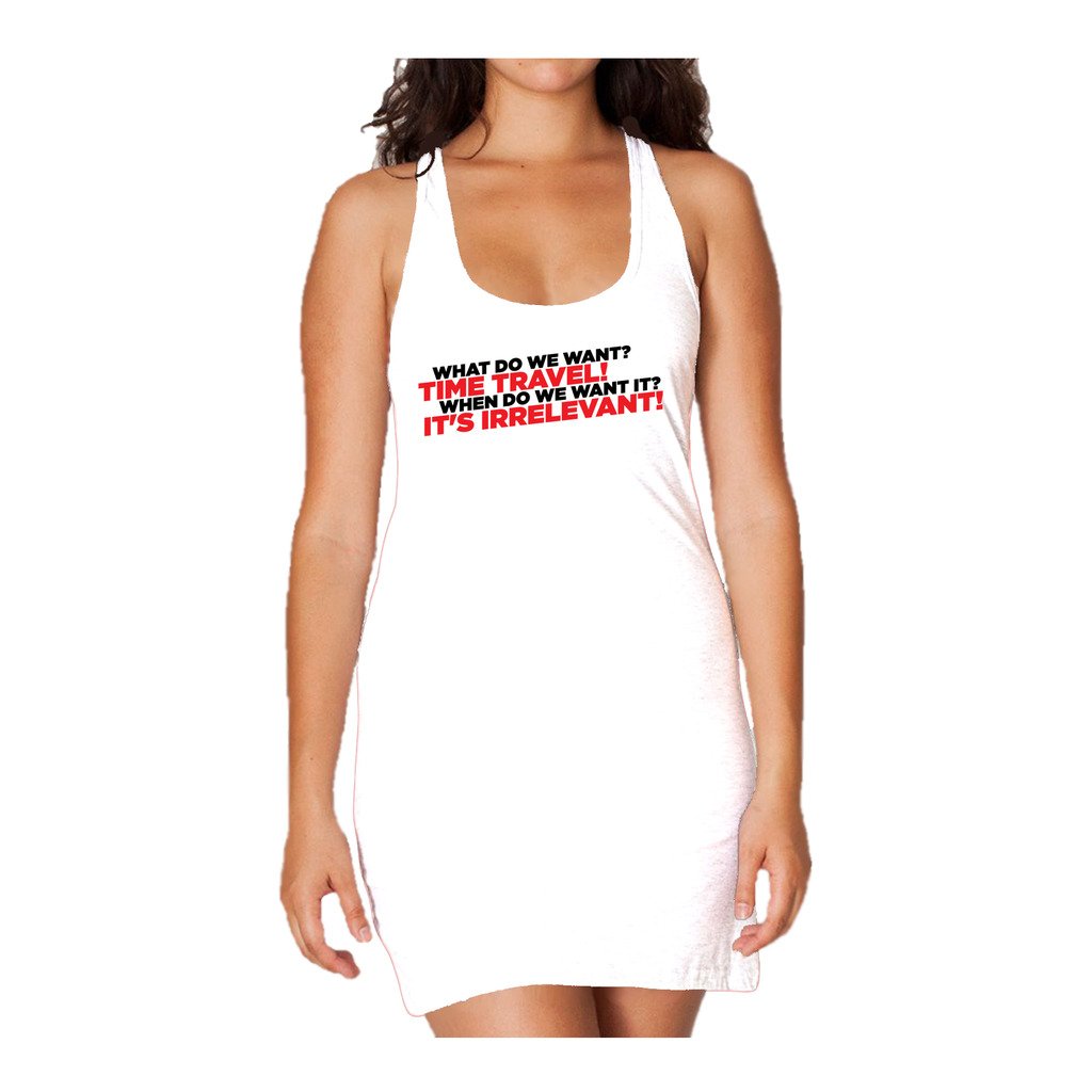 Weird Science Time Travel Official Women's Long Tank Dress ()