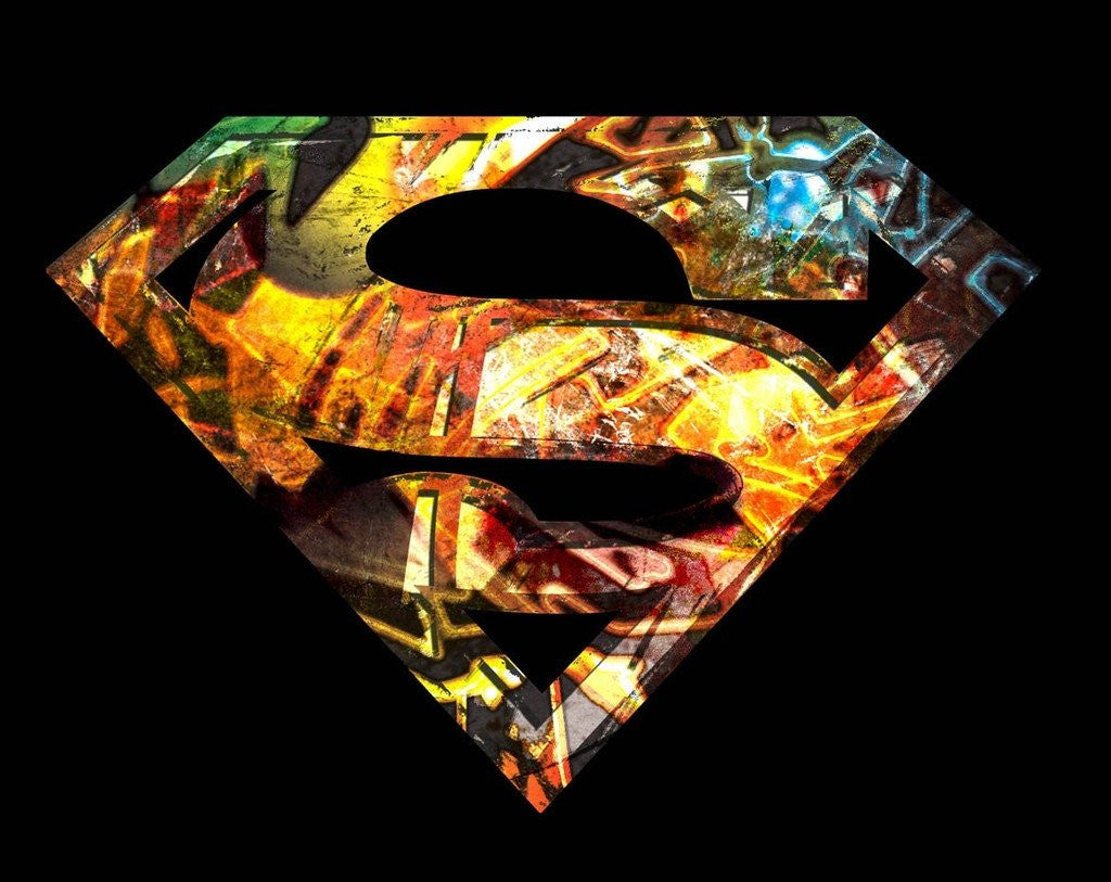 DC Comics Superman Logo Mural Official Men's T-shirt ()