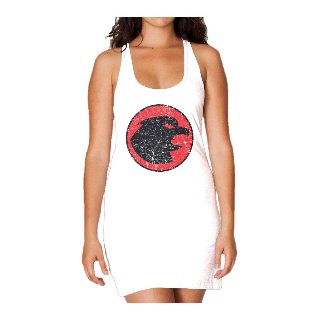 DC Comics Hawkgirl Distressed Logo Official Women's Long Tank Dress ()