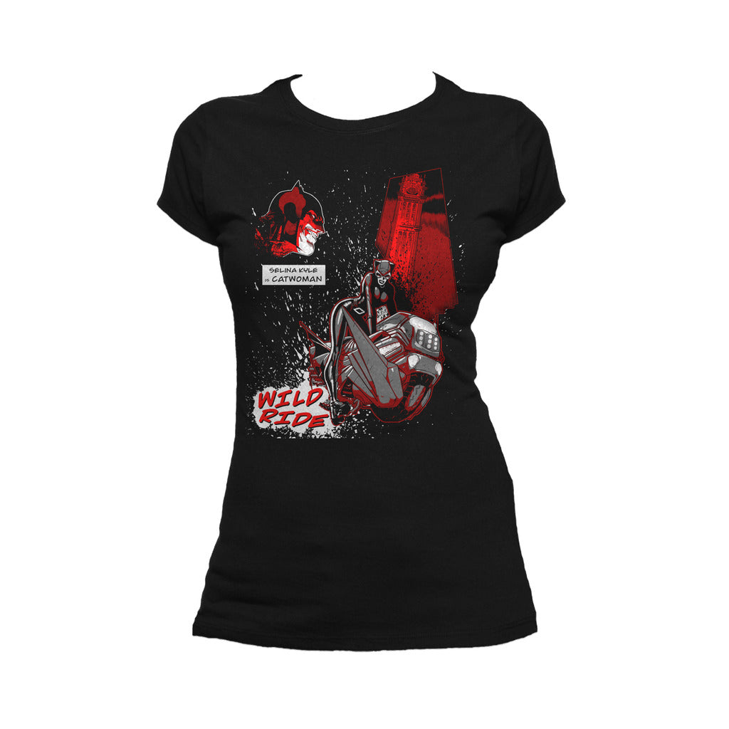 DC Comics Catwoman Wild Ride Official Women's T-shirt ()