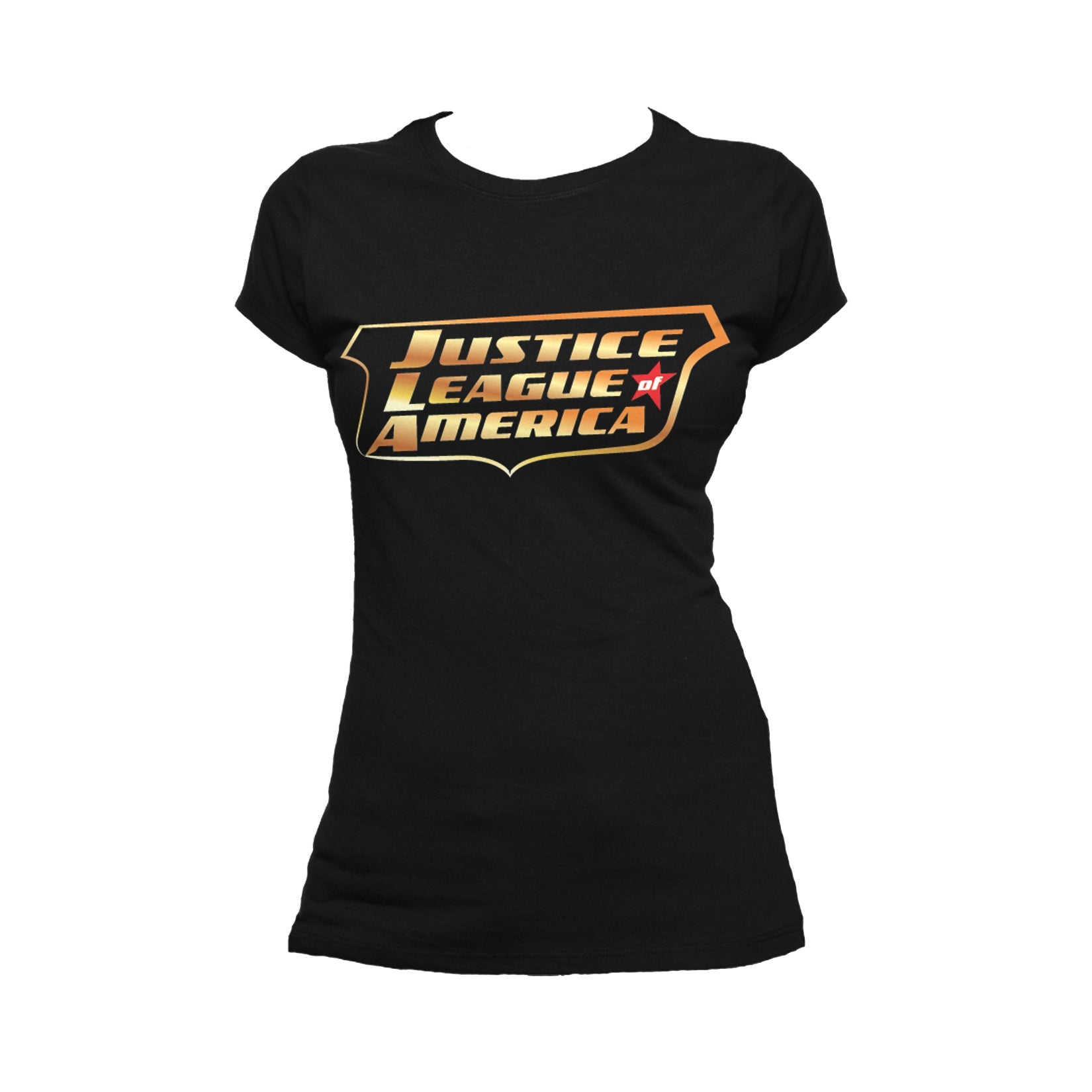 DC Comics Justice League JLA Classic Metallic Logo Official Women's T-shirt ()
