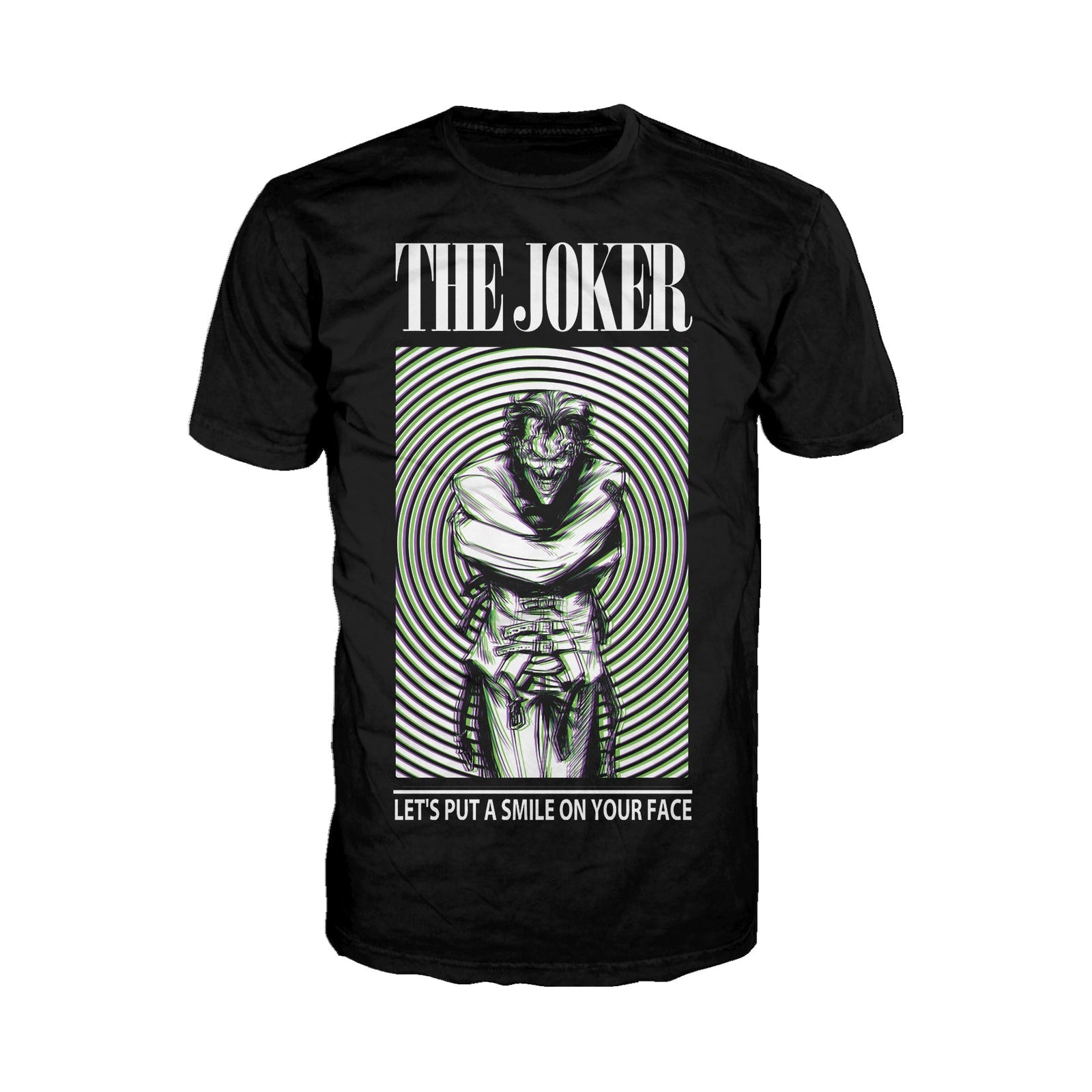 DC Comics Joker Poster Swirl Smile Official Men's T-Shirt ()