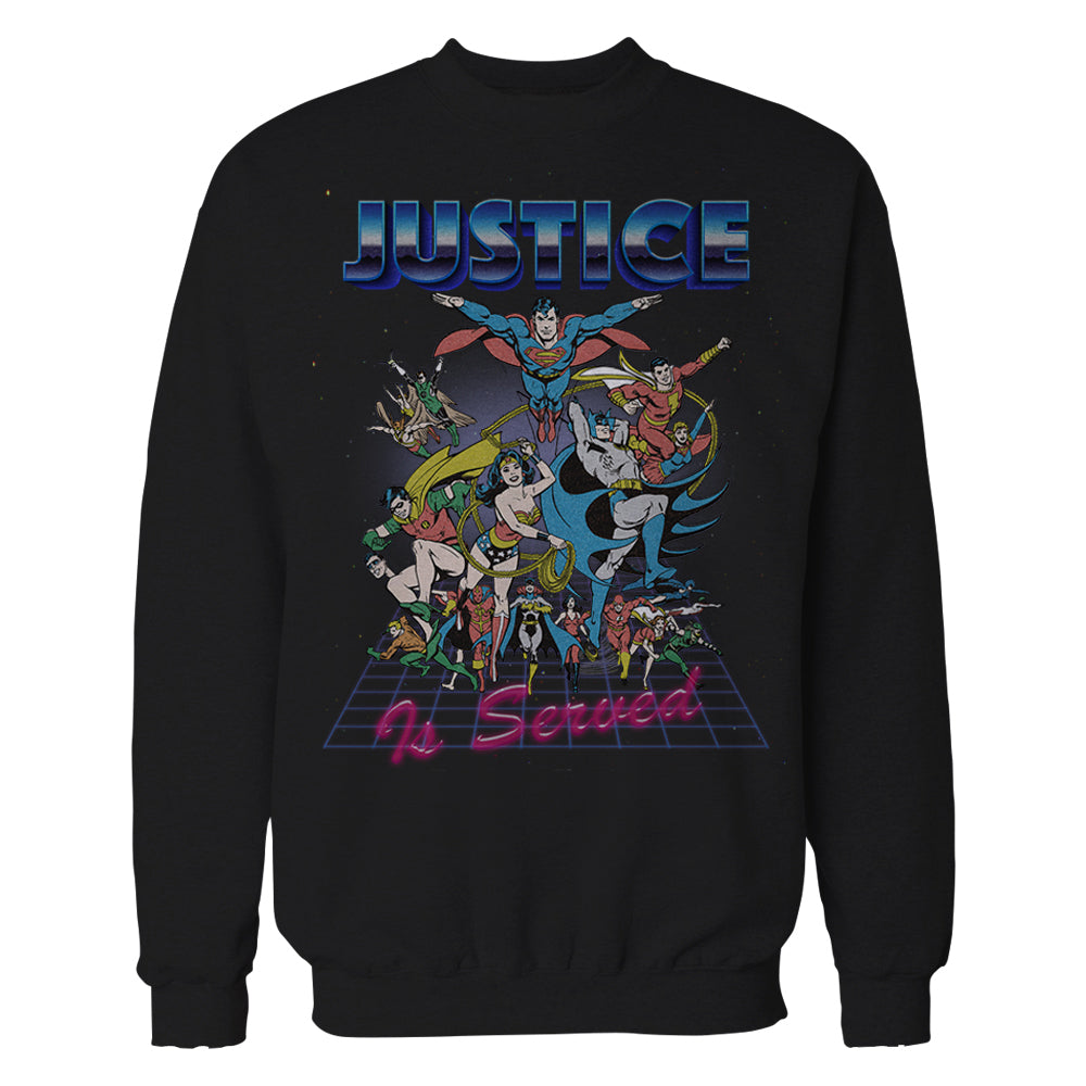 DC Comics Justice League Retro 80s Served Official Sweatshirt ()
