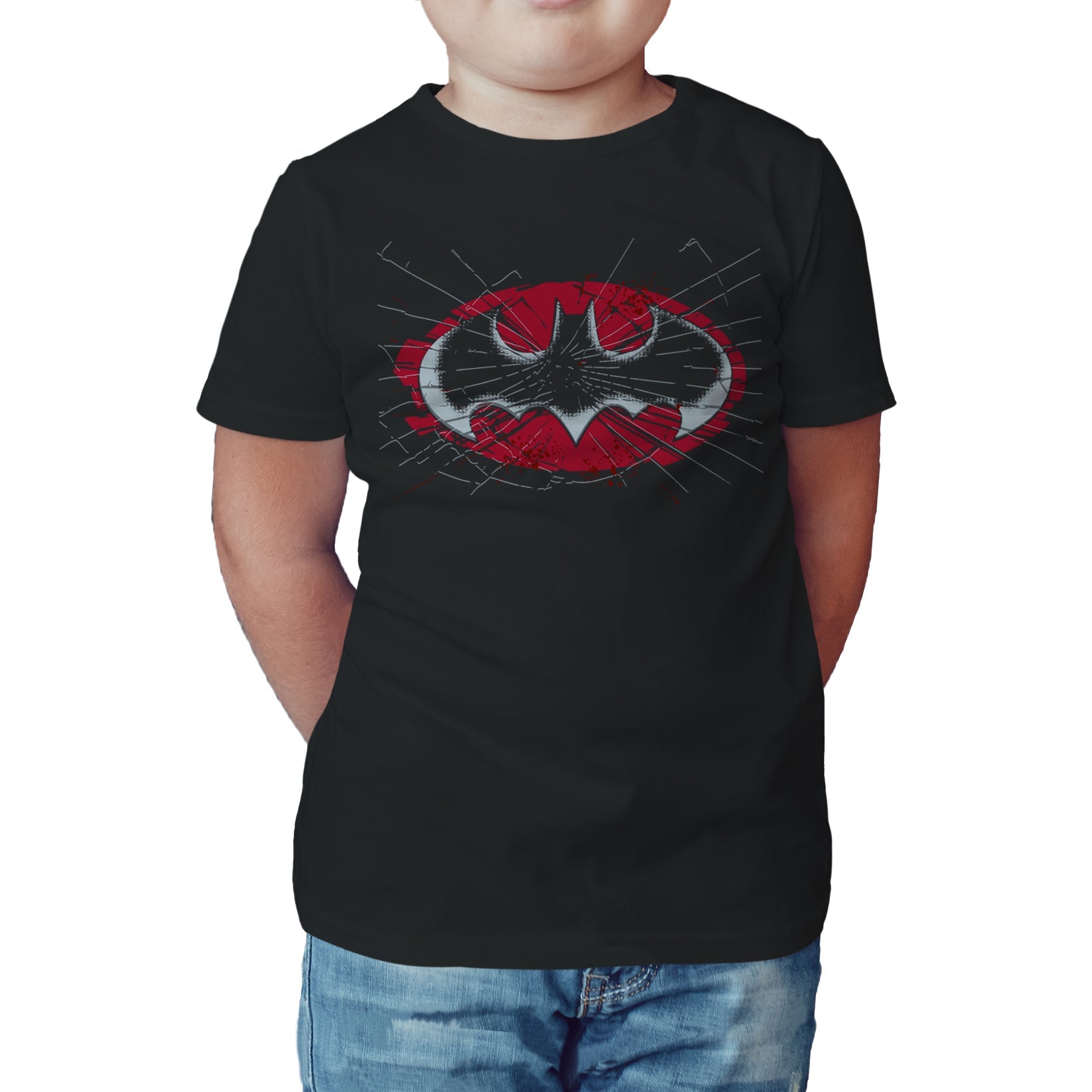 DC Comics Batman Logo Glass Official Kid's T-Shirt ()