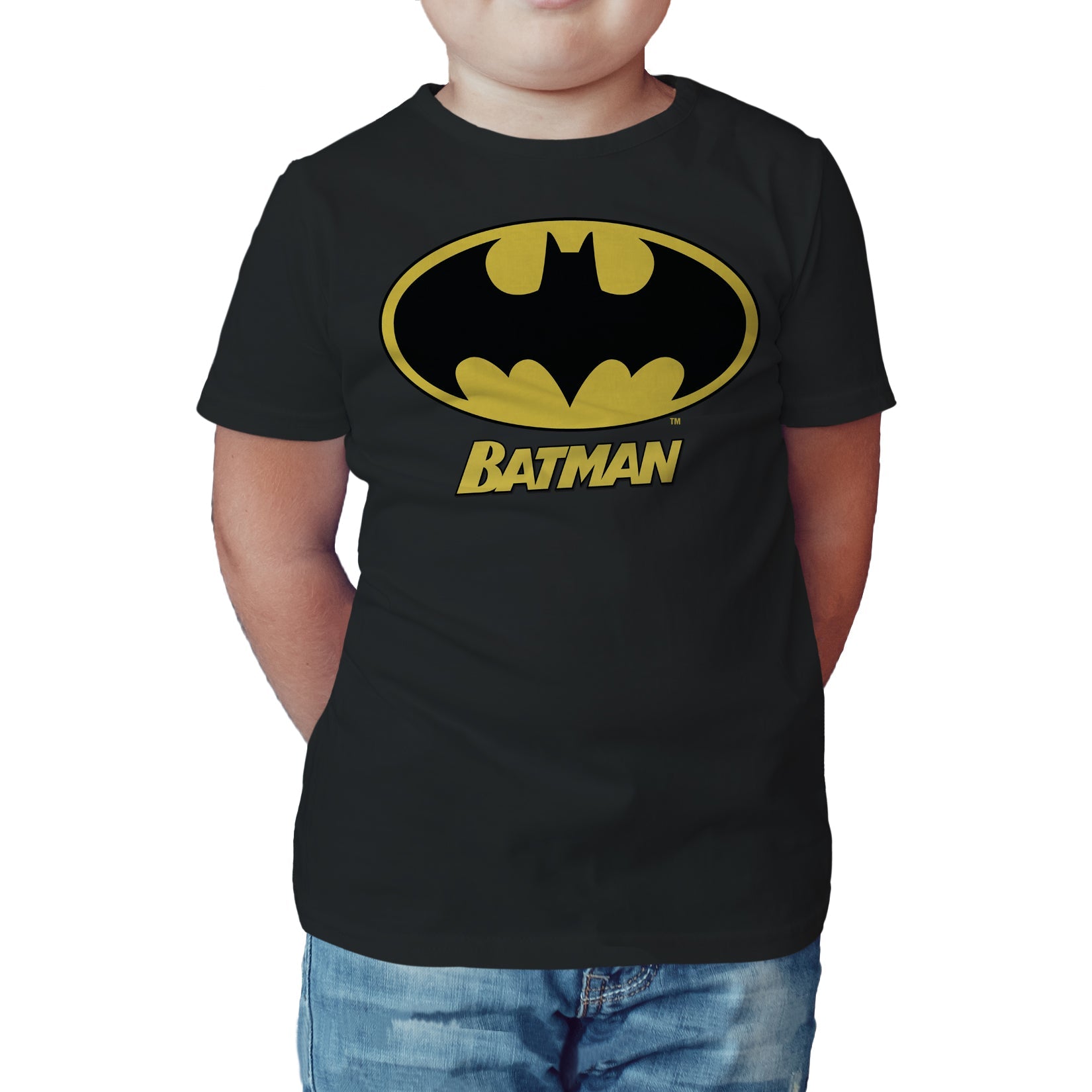 DC Comics Batman Logo Name Official Kid's T-Shirt ()