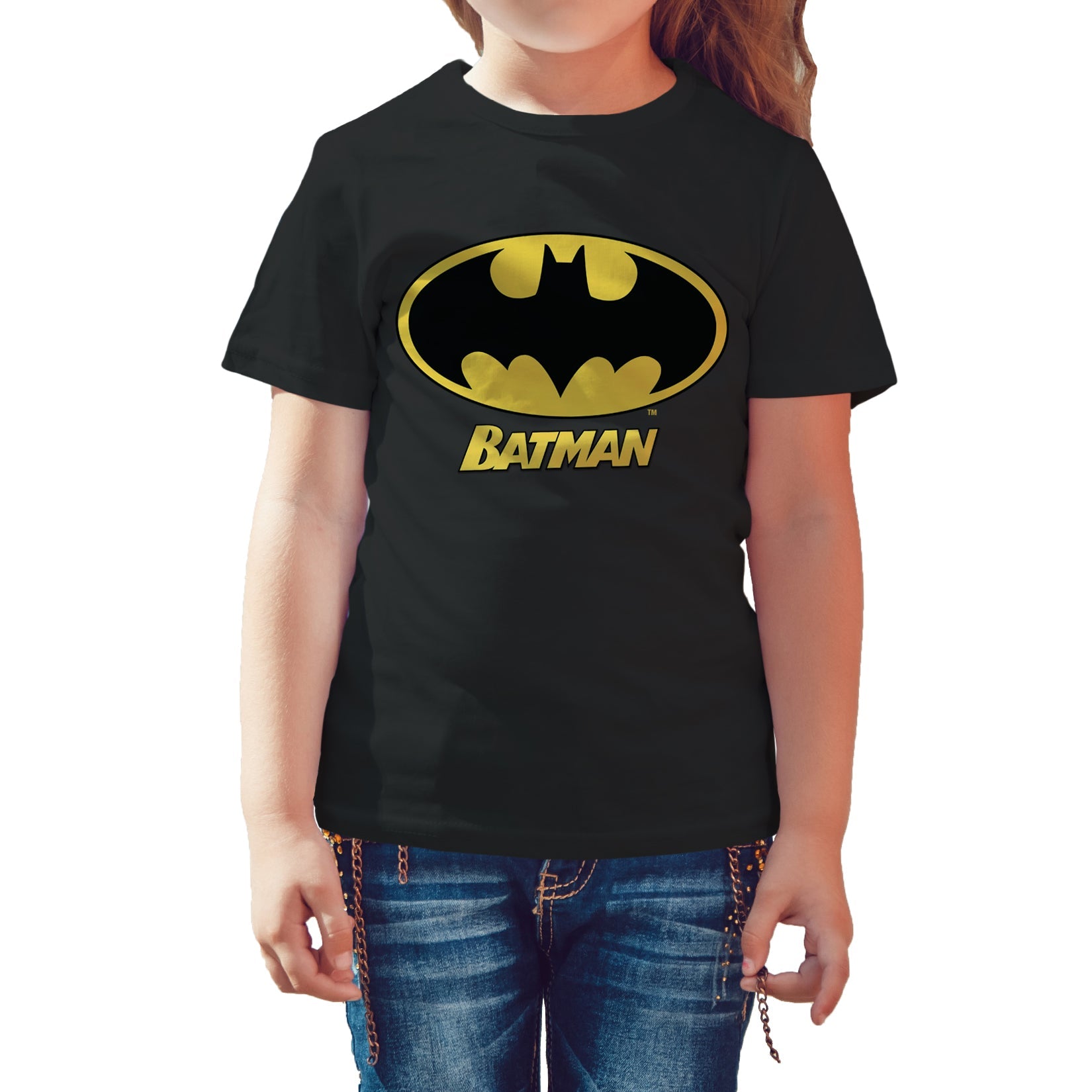 DC Comics Batman Logo Name Official Kid's T-Shirt ()