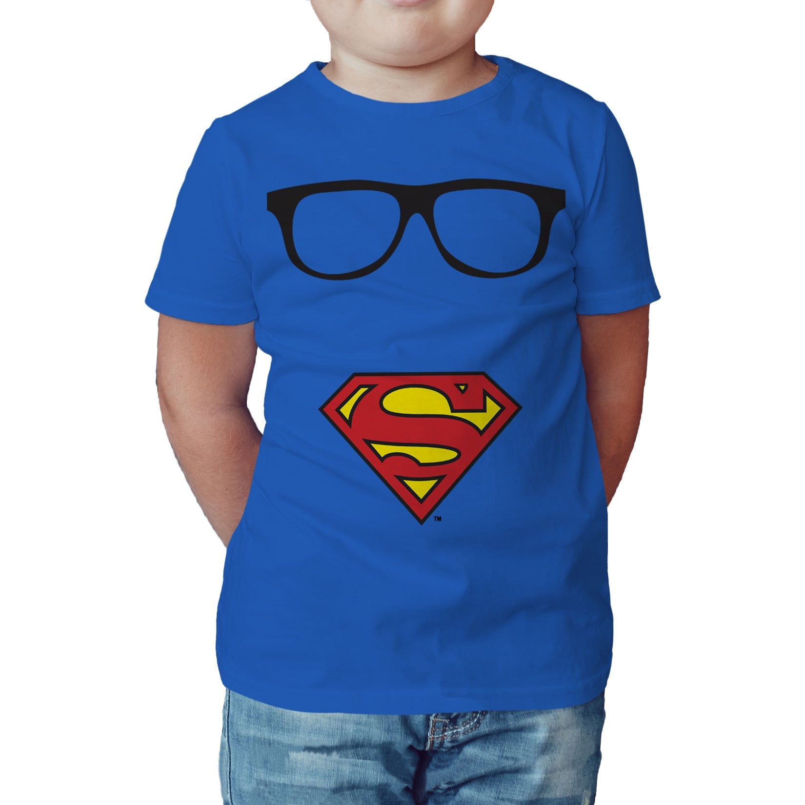 DC Comics Superman Logo Glasses Official Kid's T-Shirt ()