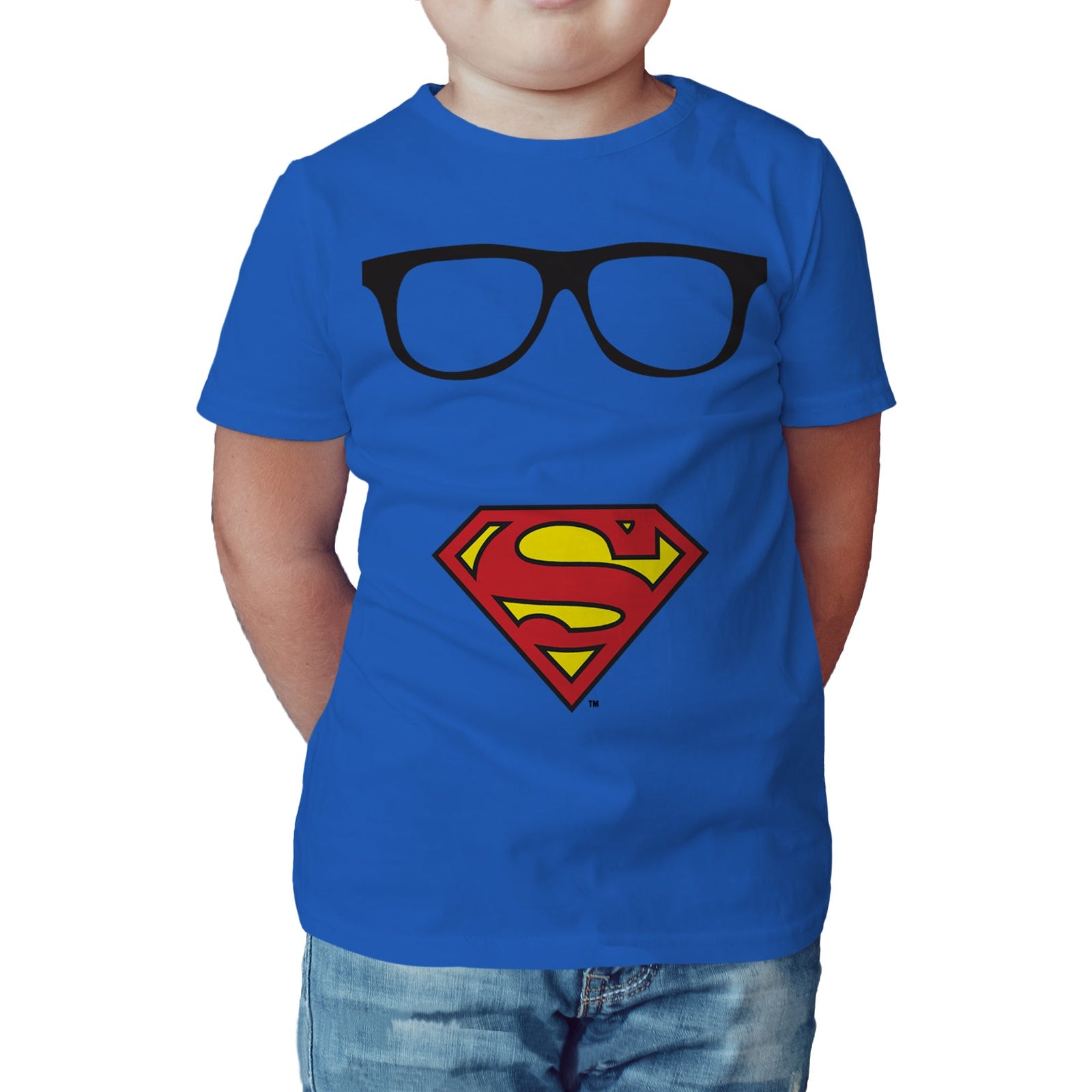 DC Comics Superman Logo Glasses Official Kid's T-Shirt ()