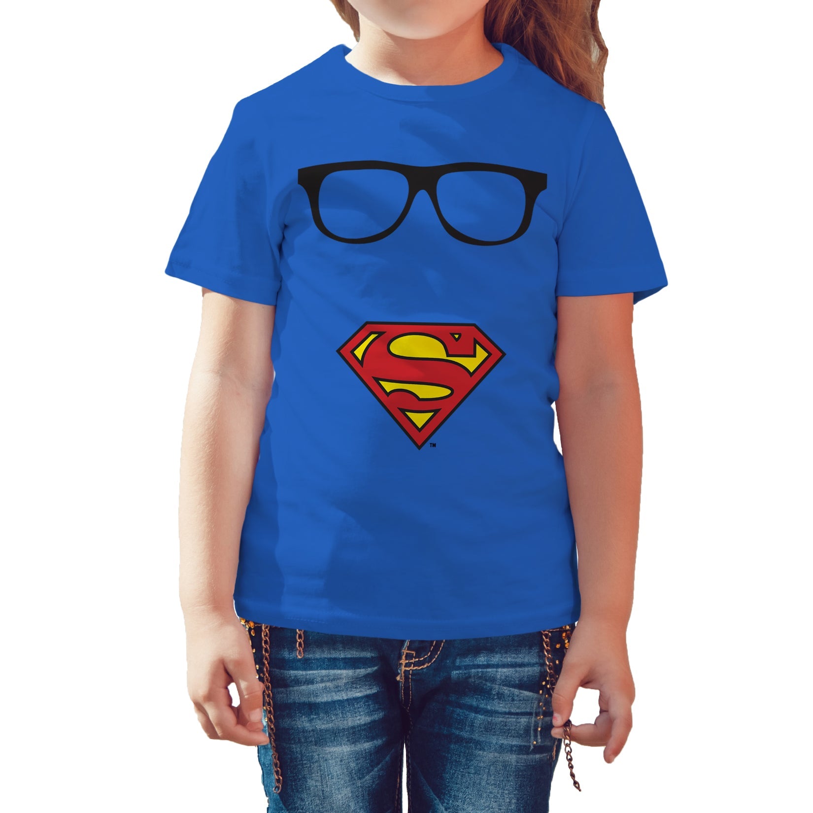 DC Comics Superman Logo Glasses Official Kid's T-Shirt ()