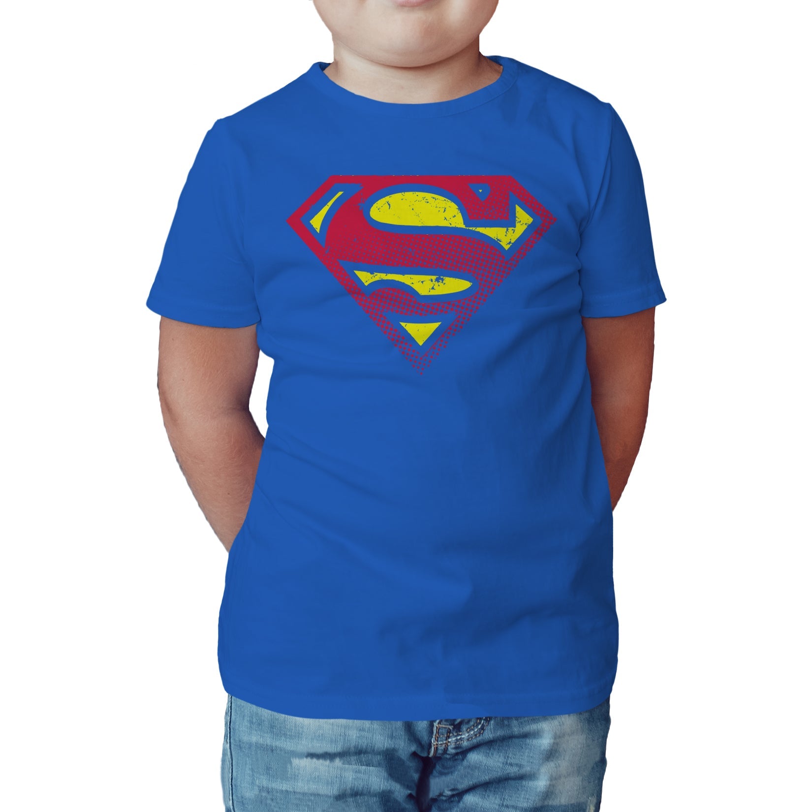 DC Comics Superman Logo Halftone Official Kid's T-shirt ()