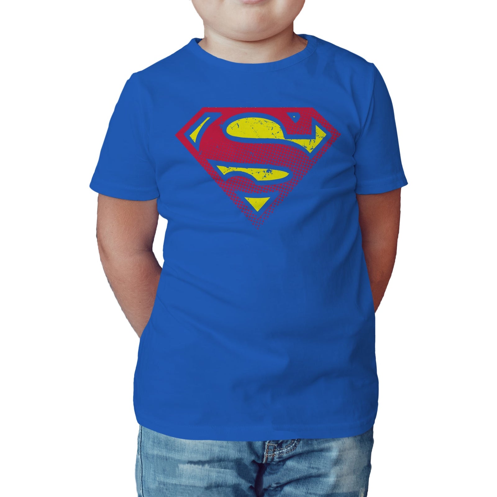 DC Comics Superman Logo Halftone Official Kid's T-shirt ()