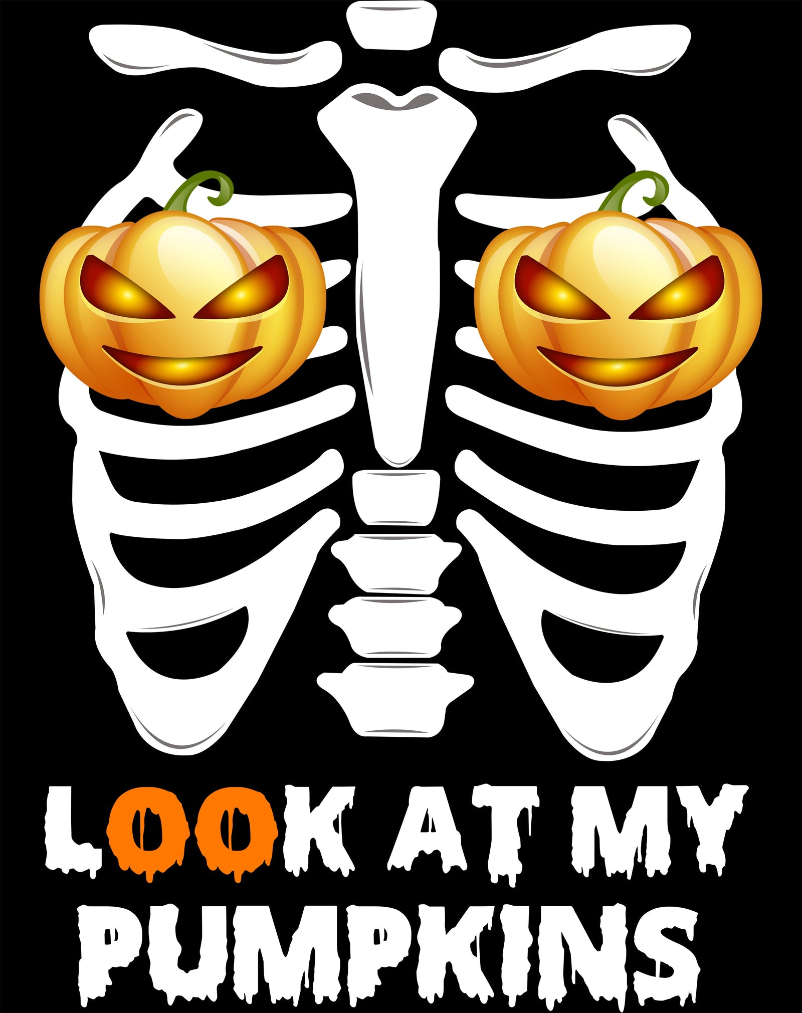 Halloween Hipster Look At My Pumpkins Official Women's T-shirt ()