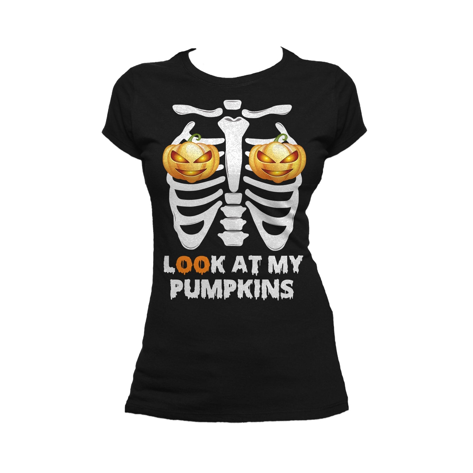 Halloween Hipster Look At My Pumpkins Official Women's T-shirt ()