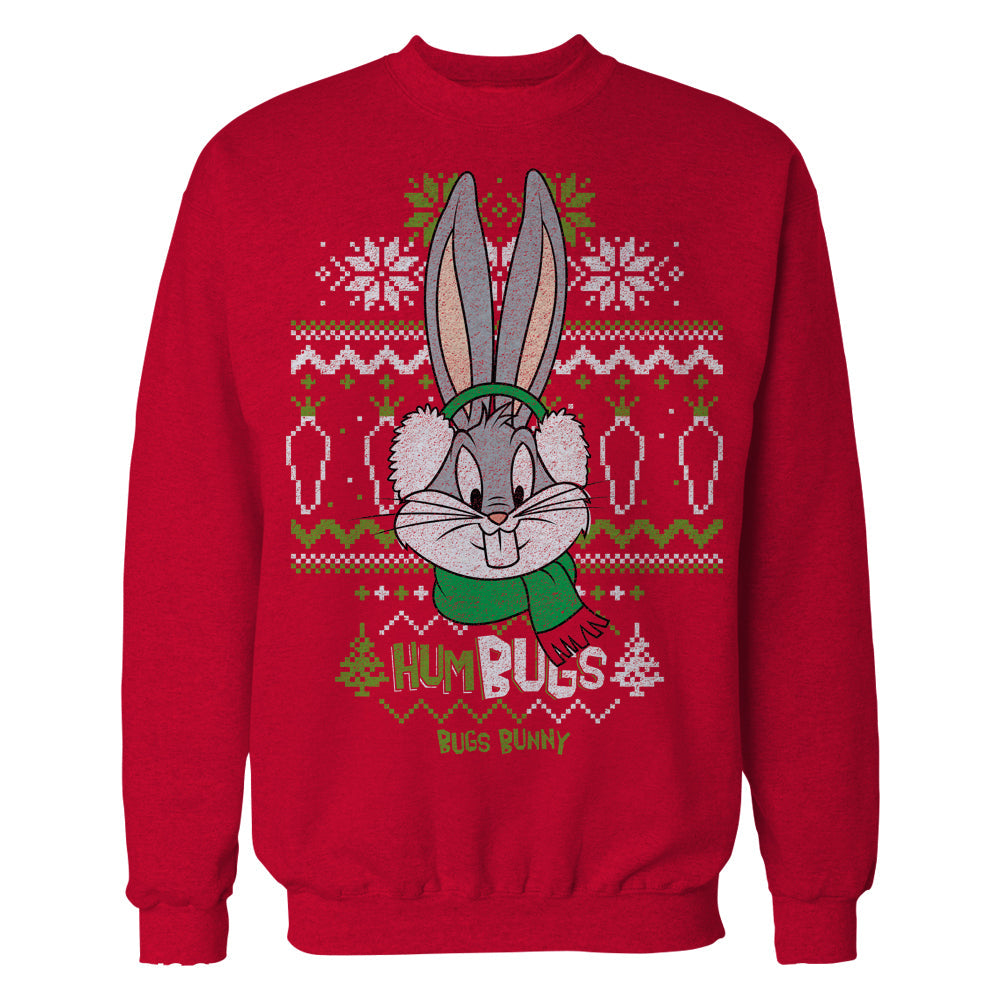 Looney Tunes Bugs Bunny Xmas HumBugs Official Men's Sweater ()