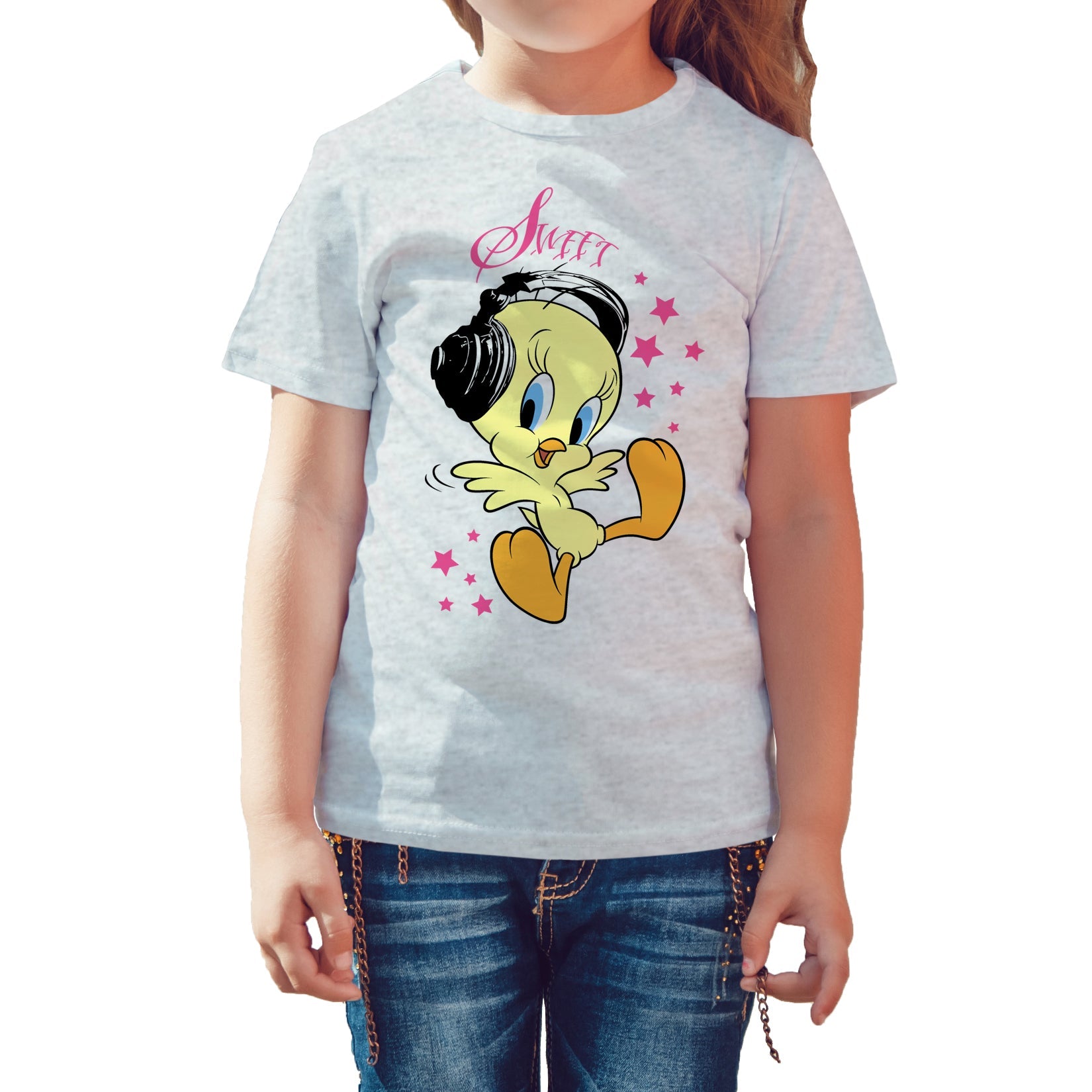 Looney Tunes Tweety Headphones Official Kid's T-Shirt ()