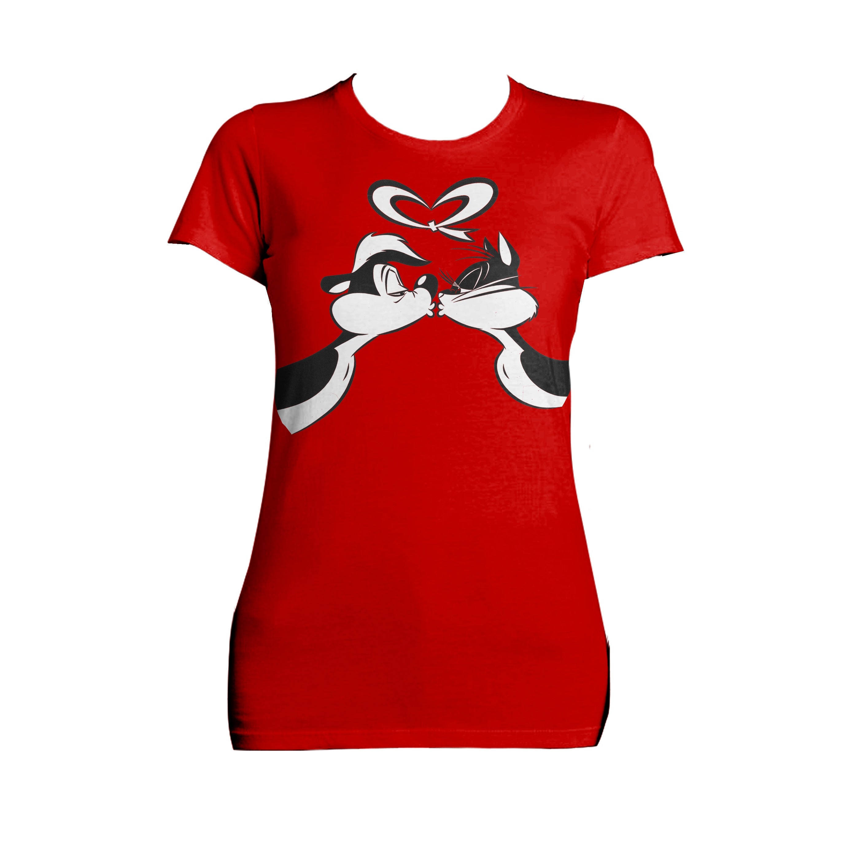 Looney Tunes Pepe Le Pew Valentines Kiss Official Women's T-Shirt ()