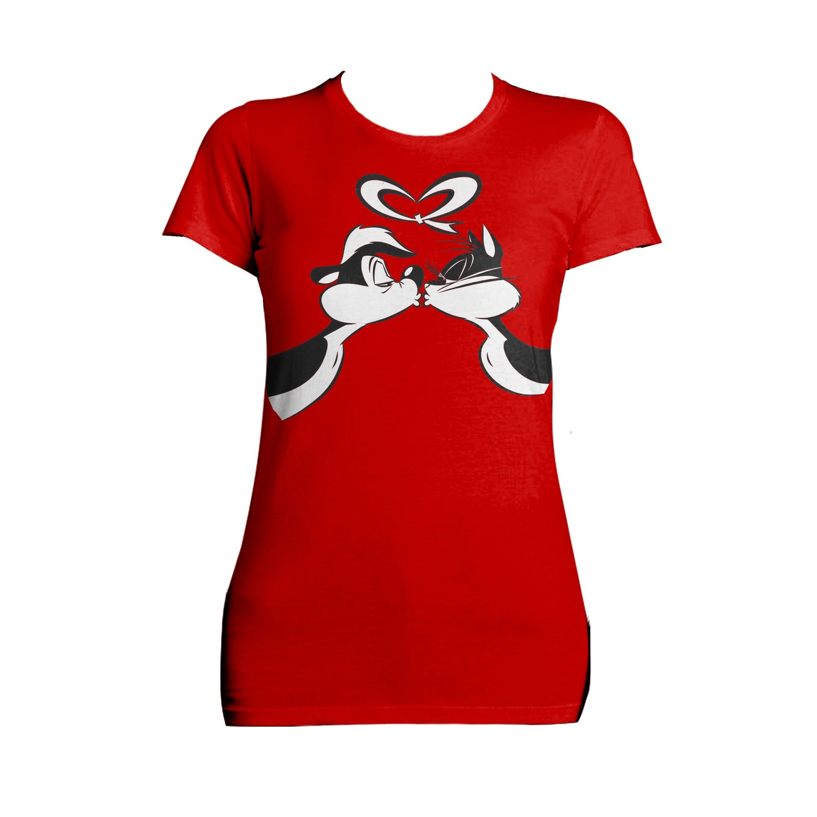 Looney Tunes Pepe Le Pew Valentines Kiss Official Women's T-Shirt ()