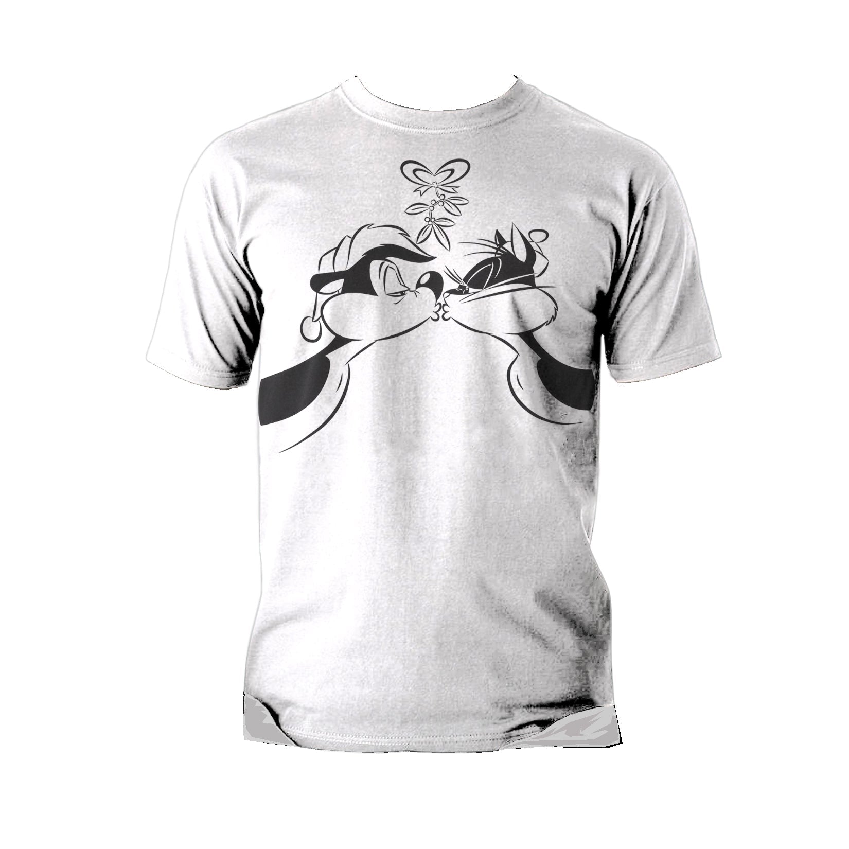 Looney Tunes Pepe Le Pew Xmas Kiss Official Men's T-shirt ()