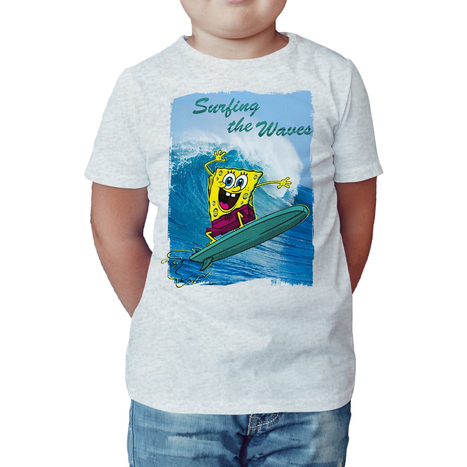 SpongeBob SquarePants Surfing Official Kid's T-Shirt ()