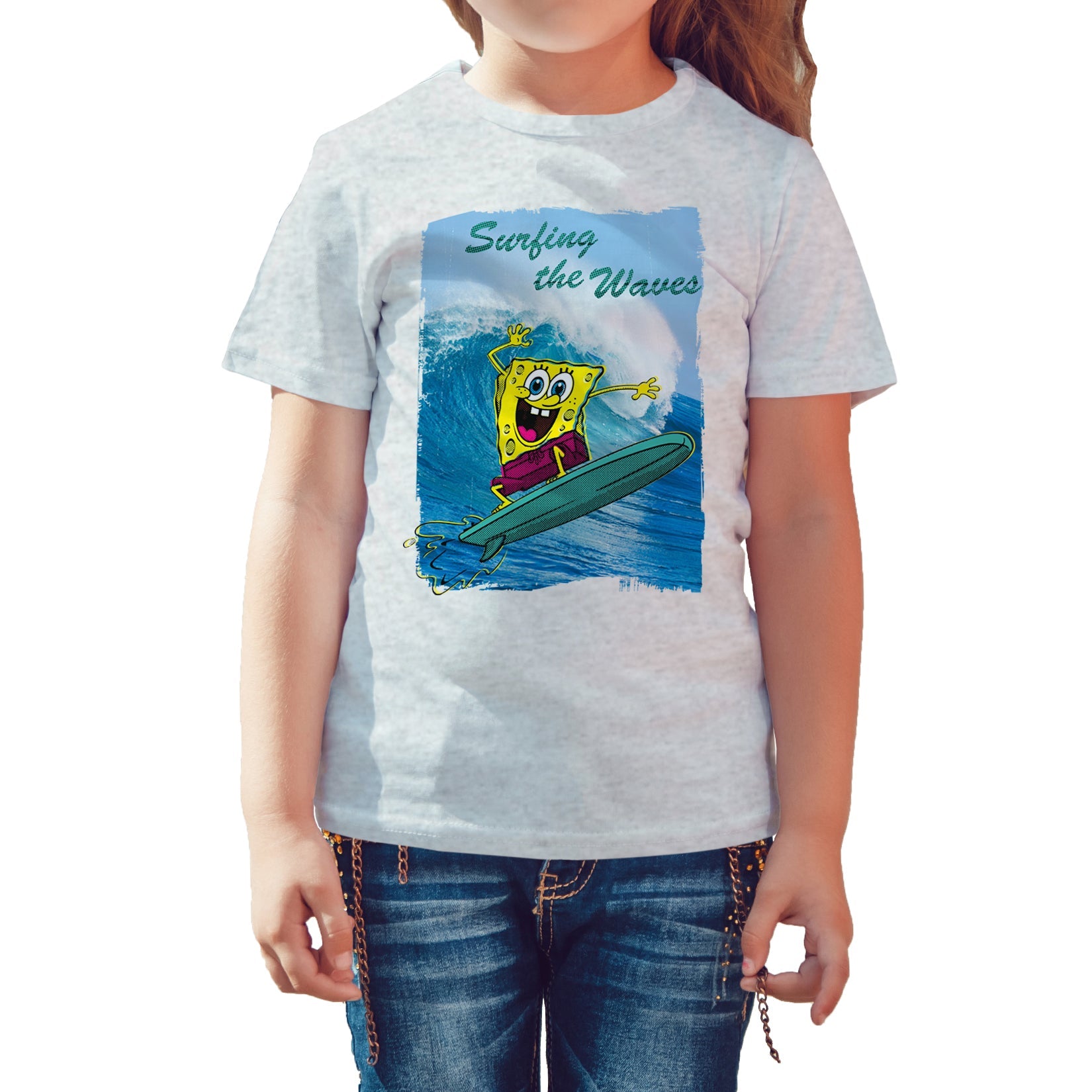 SpongeBob SquarePants Surfing Official Kid's T-Shirt ()