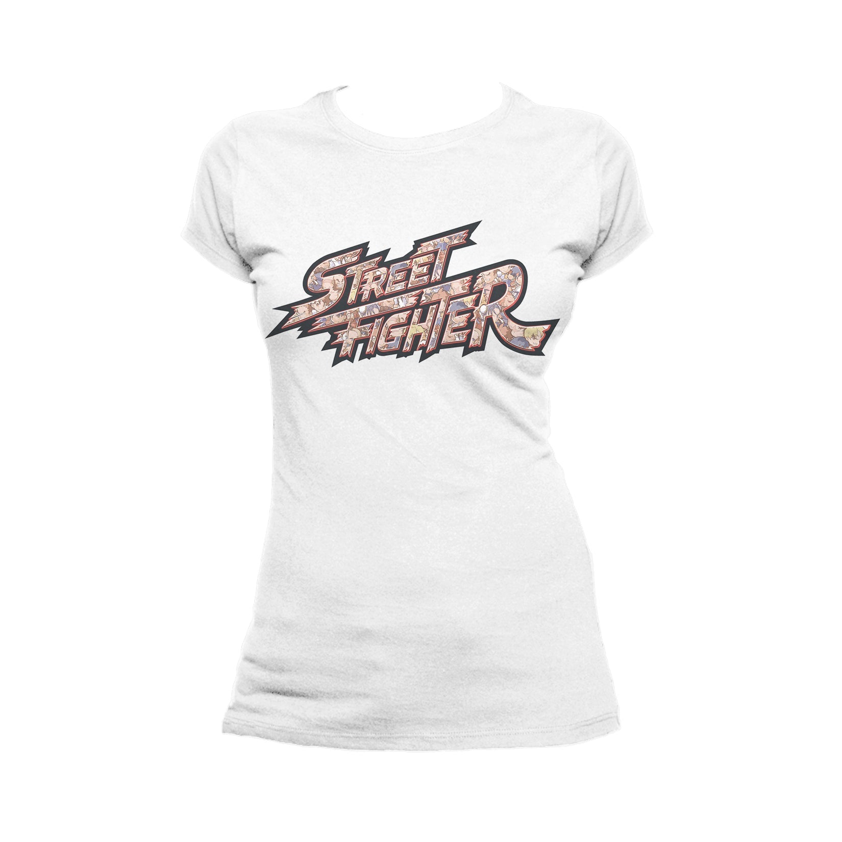 Street Fighter Logo Pattern Chibi Official Women's T-Shirt ()