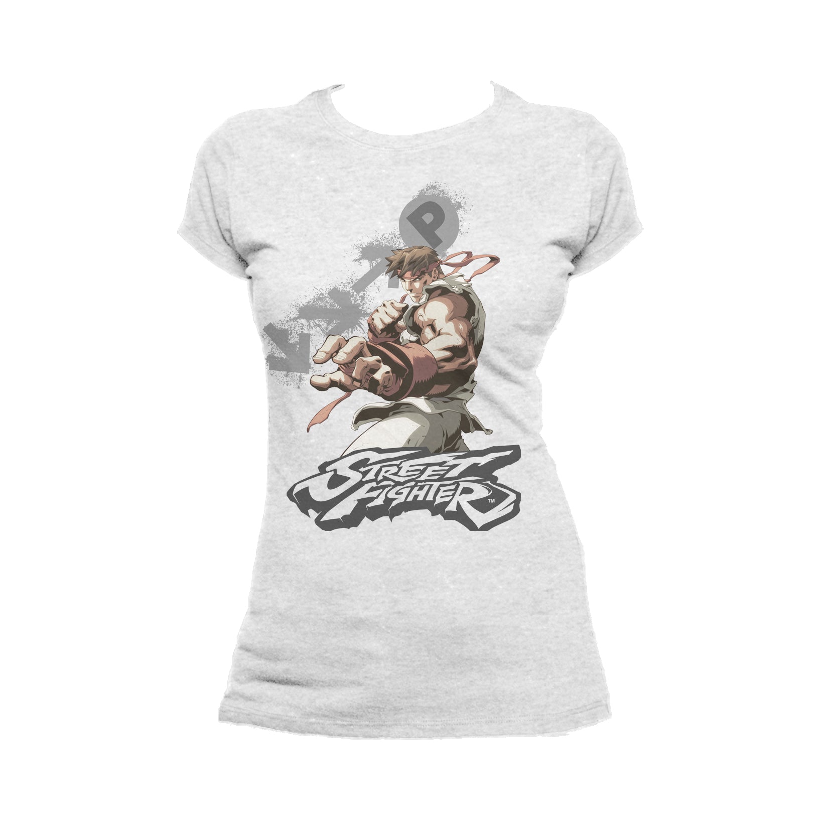 Street Fighter Ryu Portrait Fireball Official Women's T-shirt ()