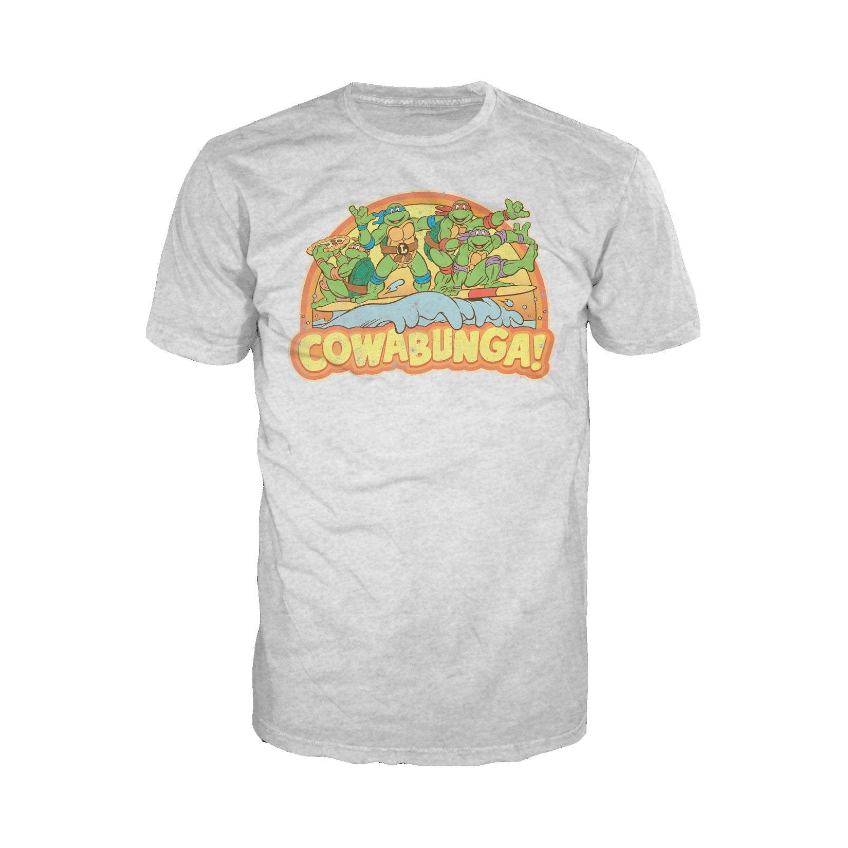 TMNT Gang Retro Cowabunga Official Men's T-Shirt (Heather )