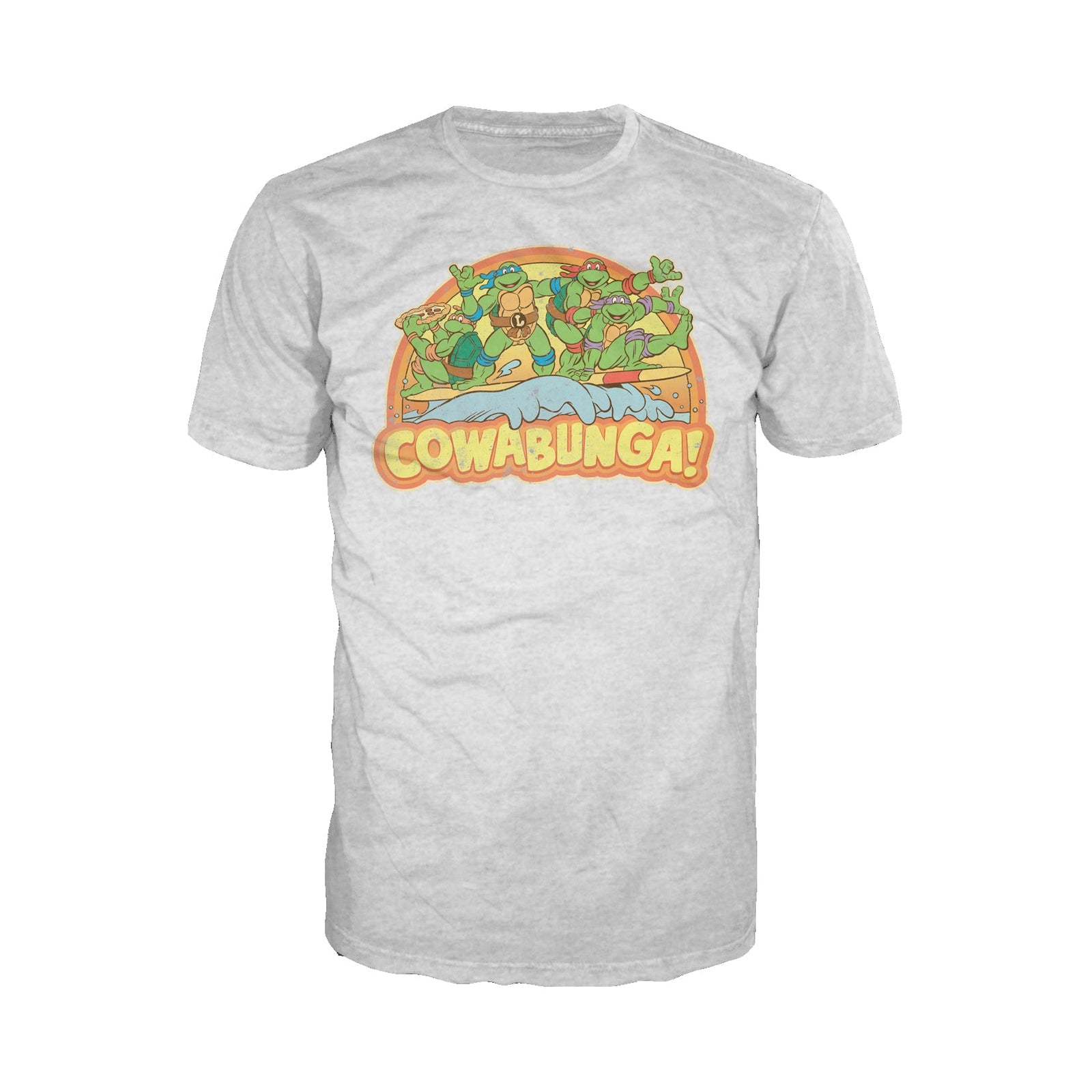 TMNT Gang Retro Cowabunga Official Men's T-Shirt (Heather )