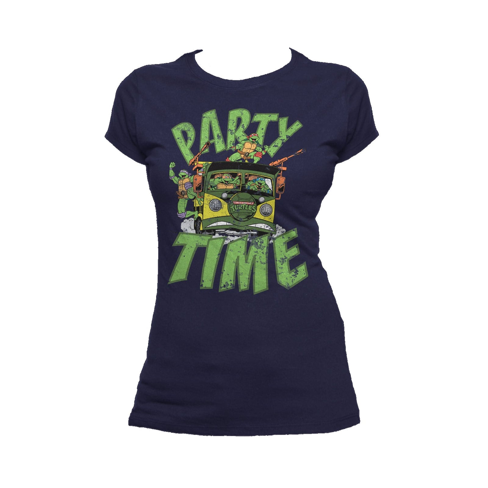 TMNT Gang Retro Party Wagon Official Women's T-Shirt ()