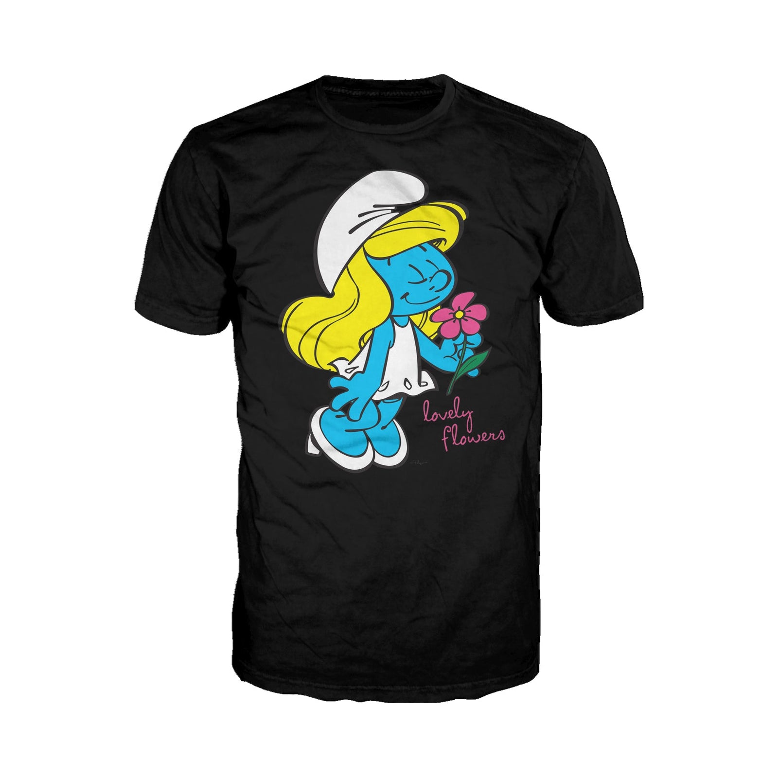 The Smurfs Smurfette Character Flowers Official Men's T-shirt ()