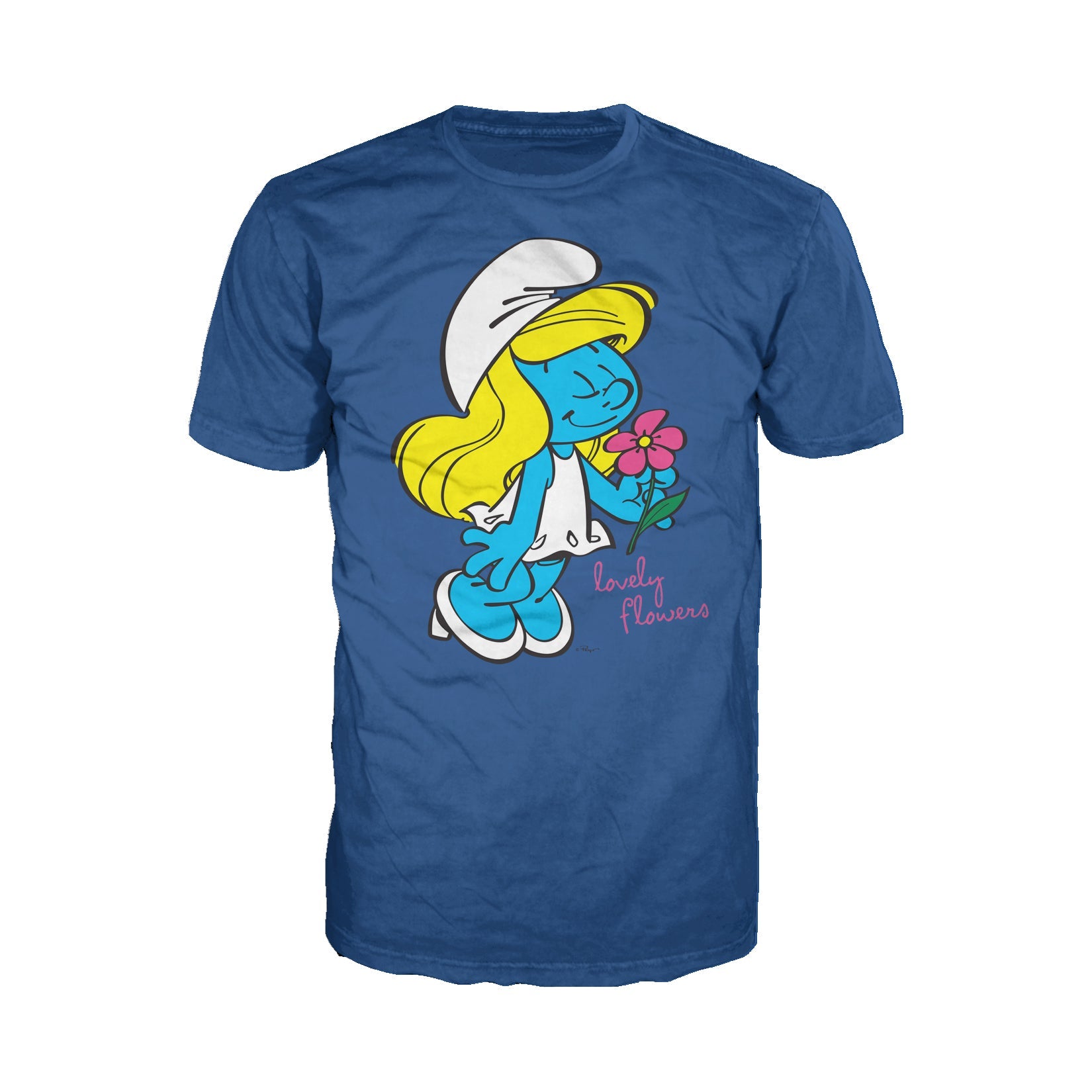 The Smurfs Smurfette Character Flowers Official Men's T-shirt ()