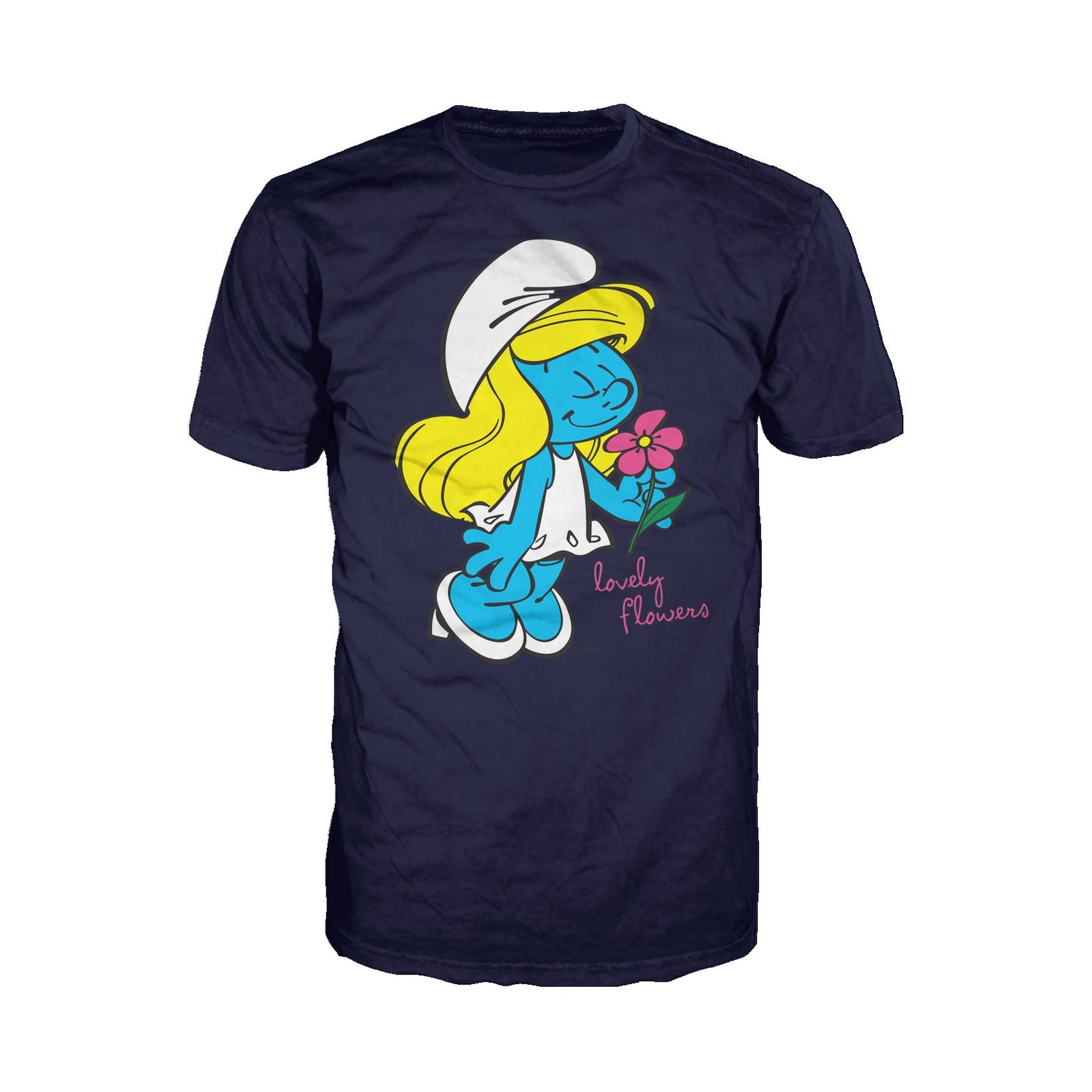 The Smurfs Smurfette Character Flowers Official Men's T-shirt ()