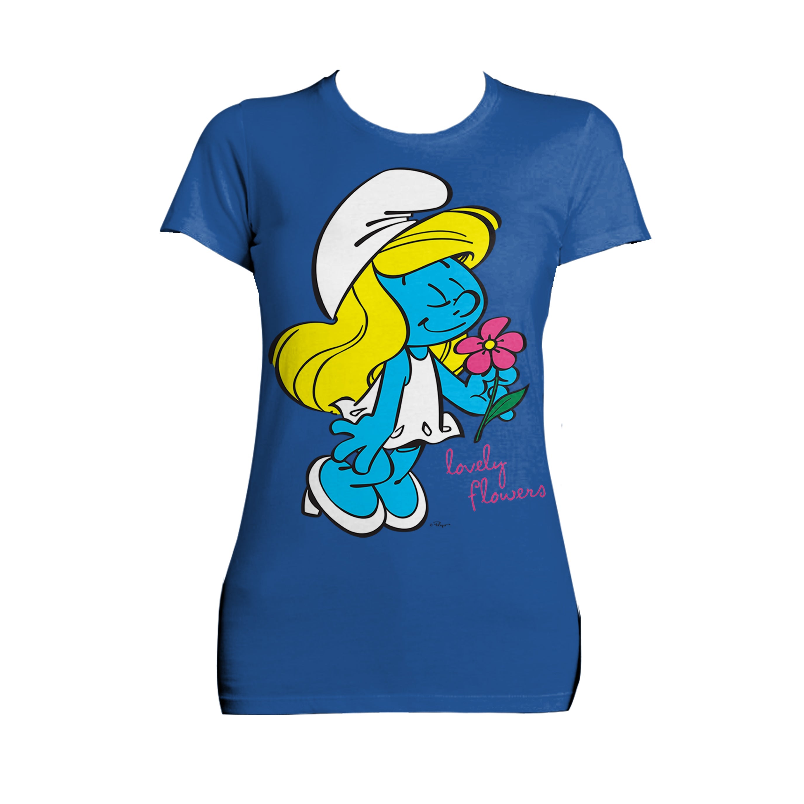 The Smurfs Smurfette Character Flowers Official Women's T-shirt ()