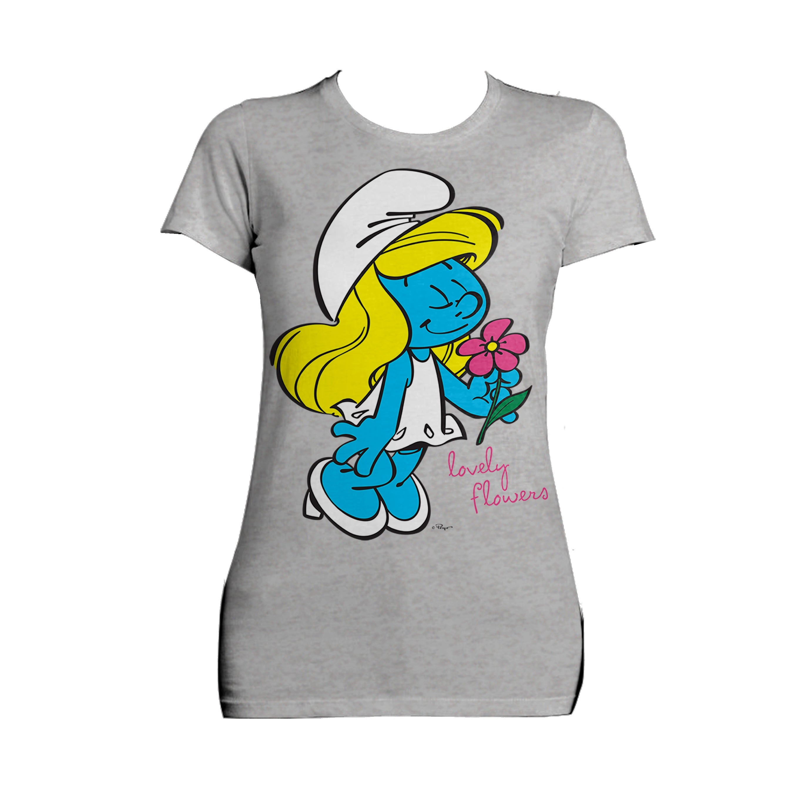 The Smurfs Smurfette Character Flowers Official Women's T-shirt ()