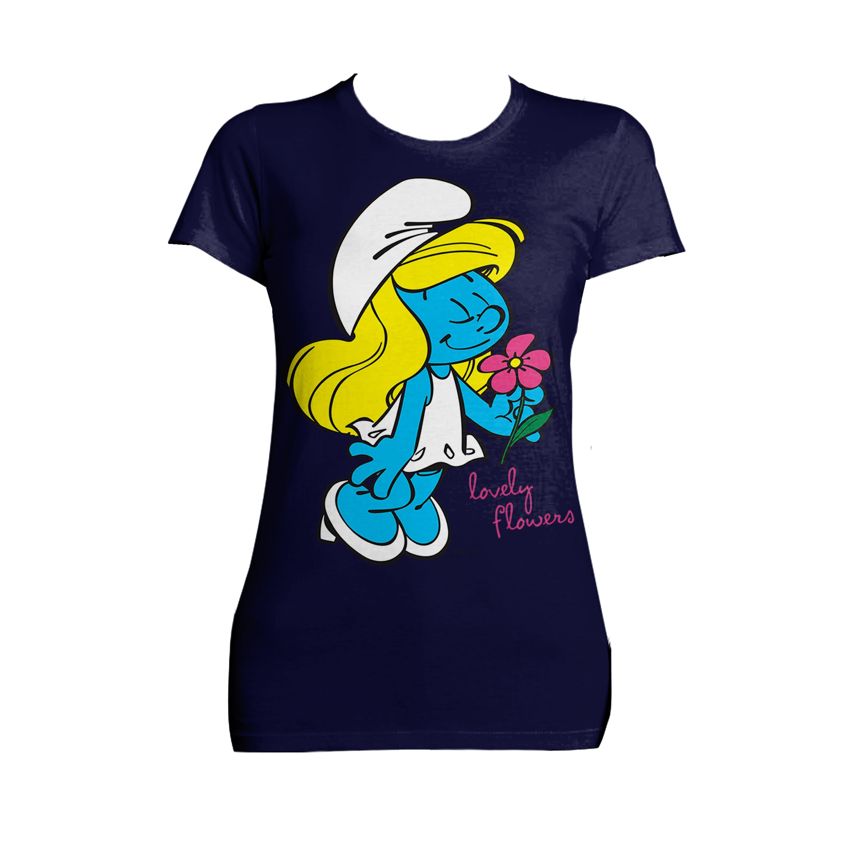 The Smurfs Smurfette Character Flowers Official Women's T-shirt ()