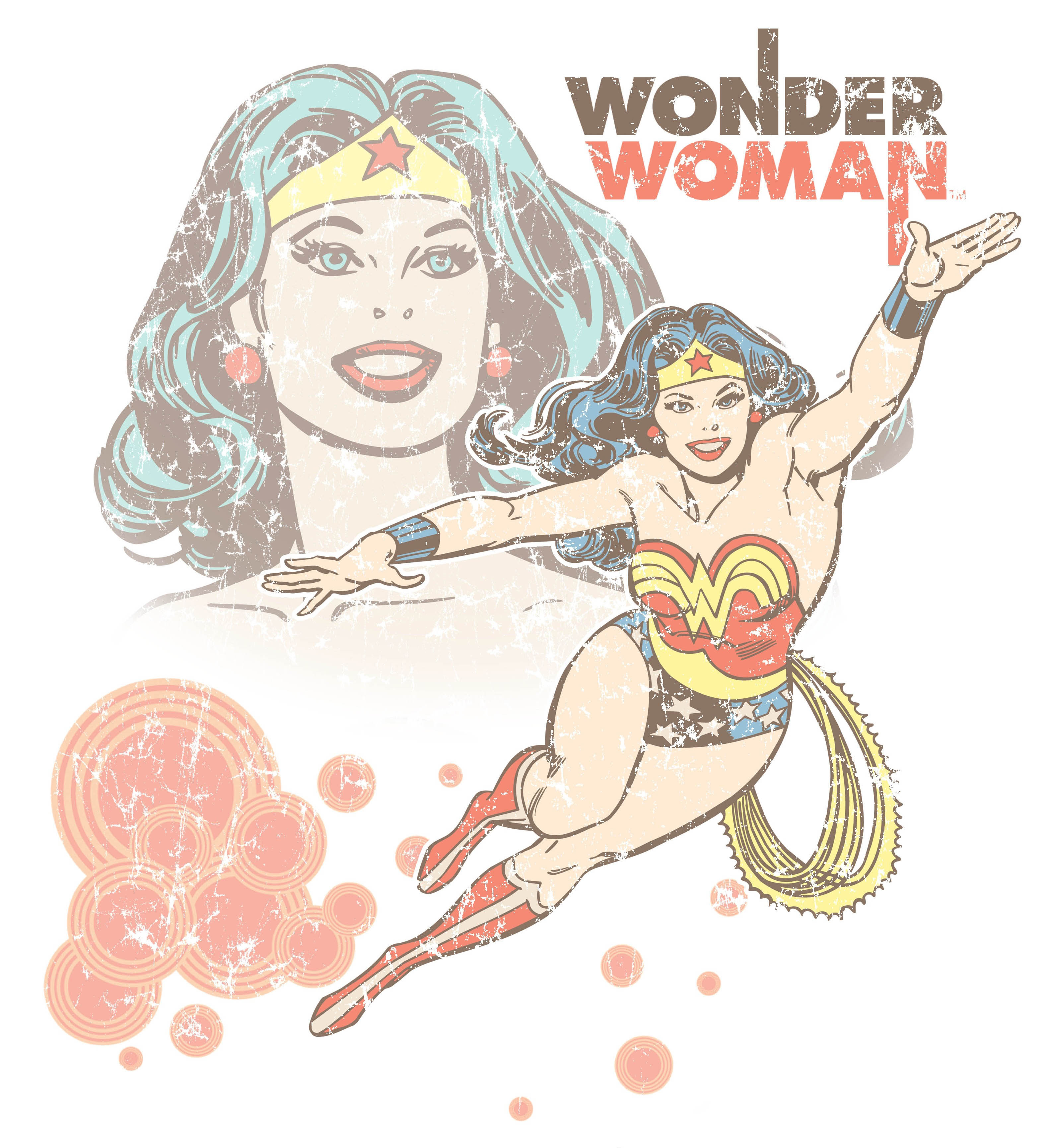 DC Comics Wonder Woman Retro Official Women's T-shirt ()