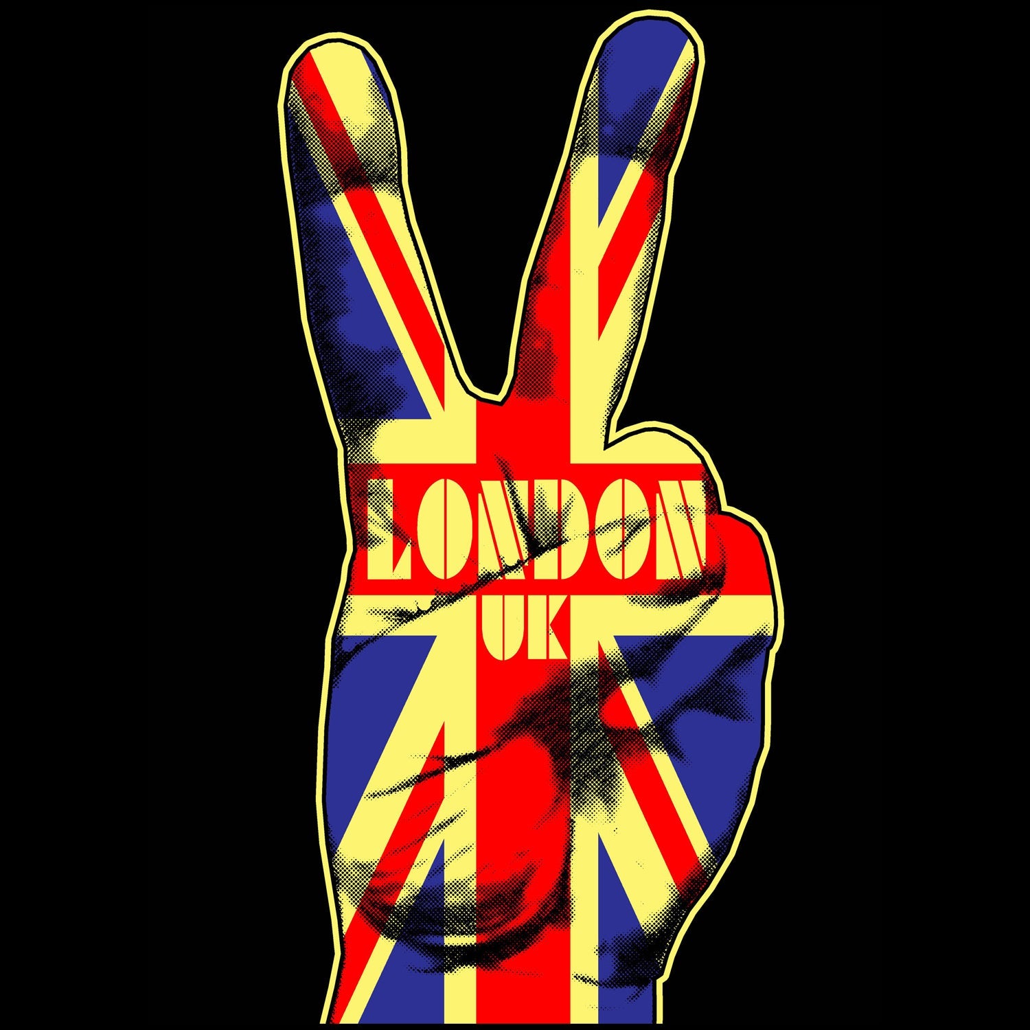 UA London Calling Union Jack Victory Sign Men's T-Shirt ()