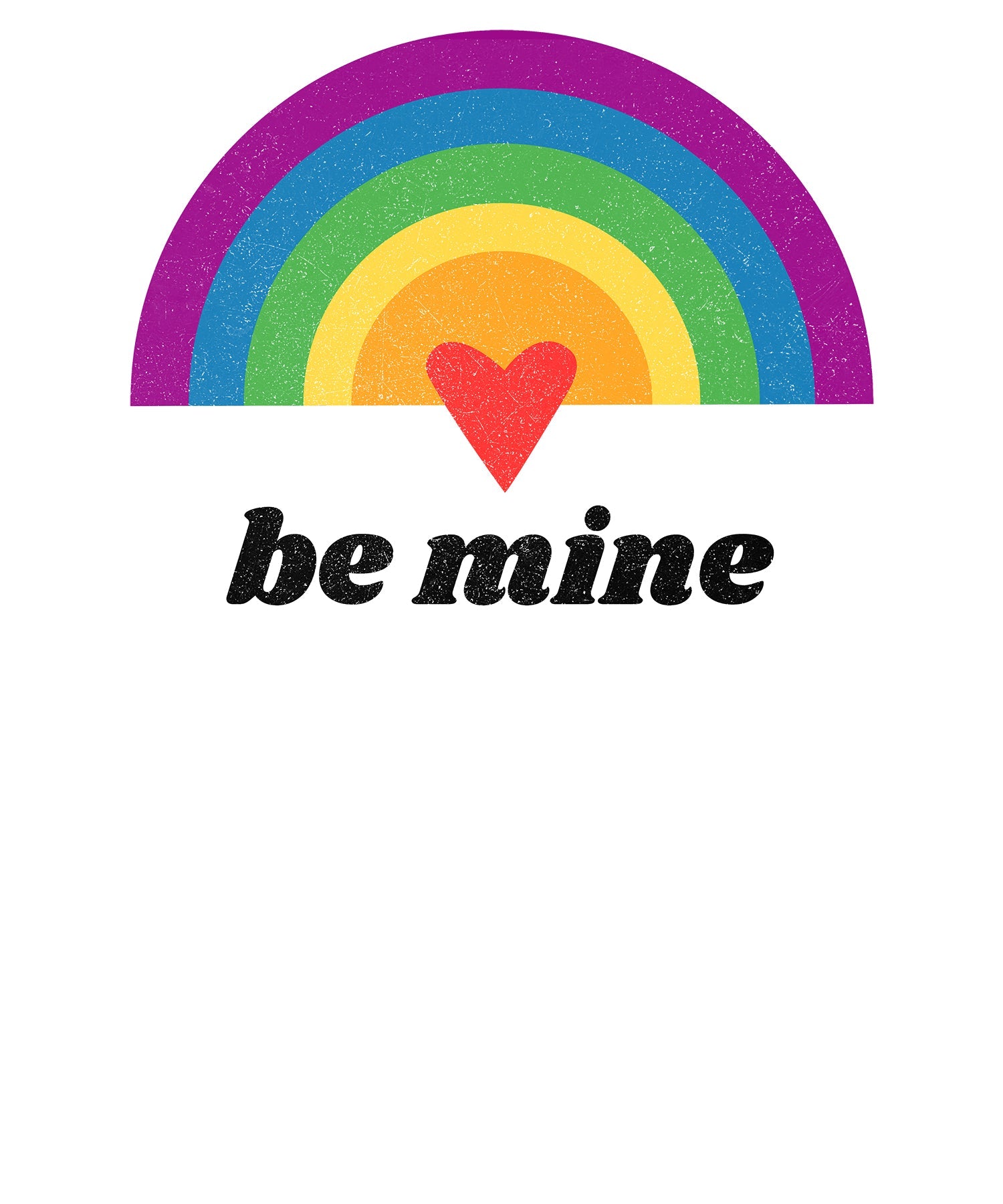 Vintage Valentine Rainbow Be Mine Men's T-shirt