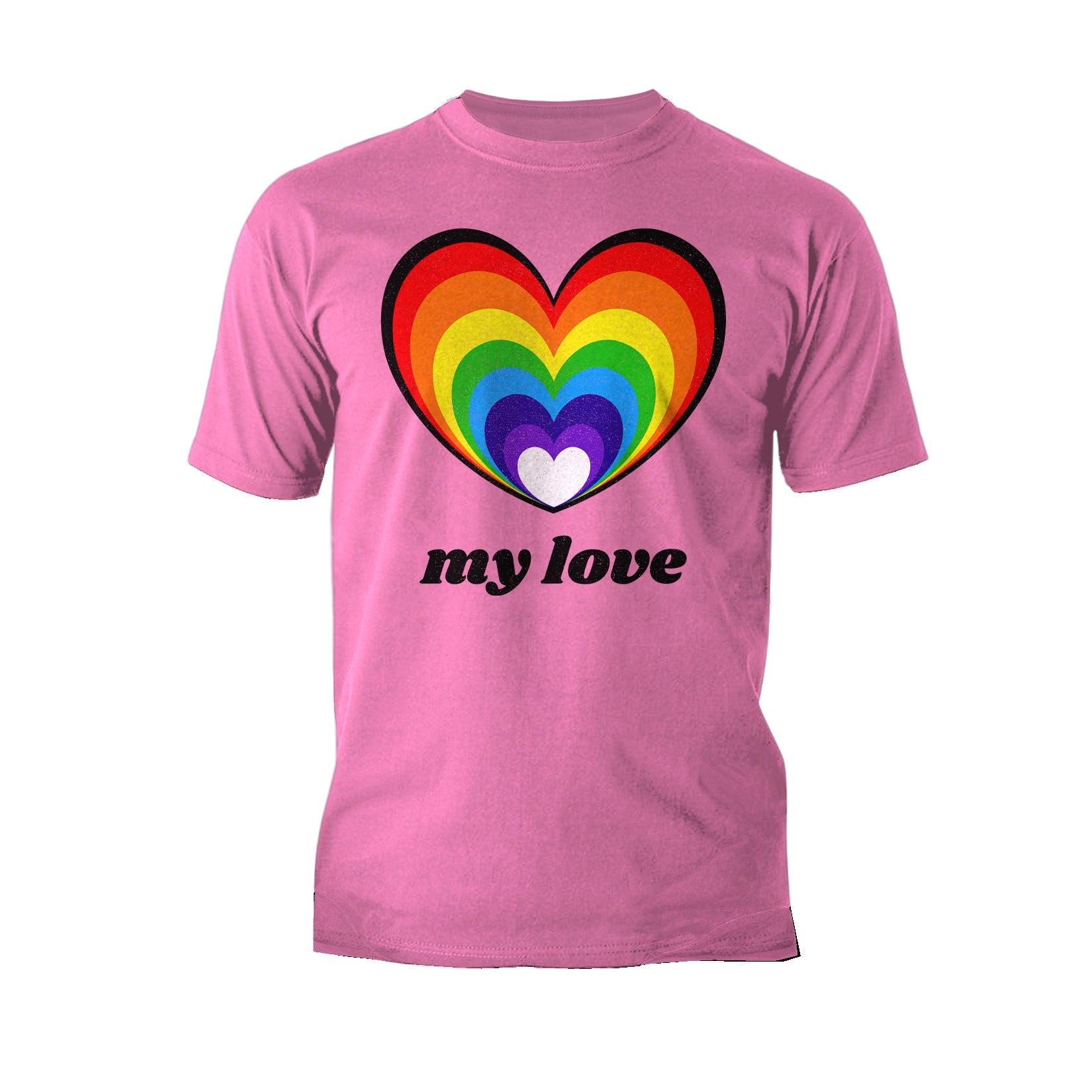 Vintage Valentine Rainbow Heart My Love Men's T-shirt