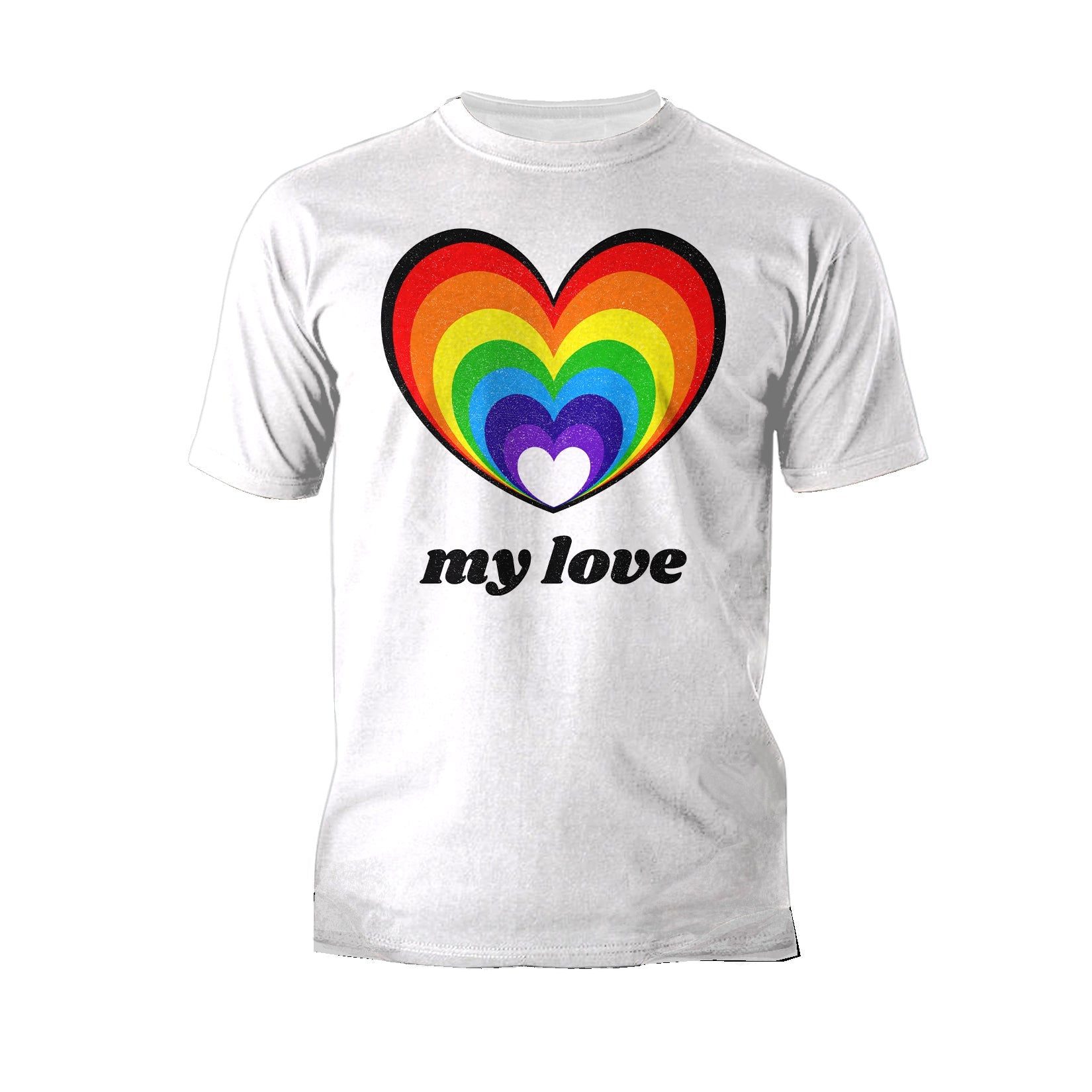 Vintage Valentine Rainbow Heart My Love Men's T-shirt