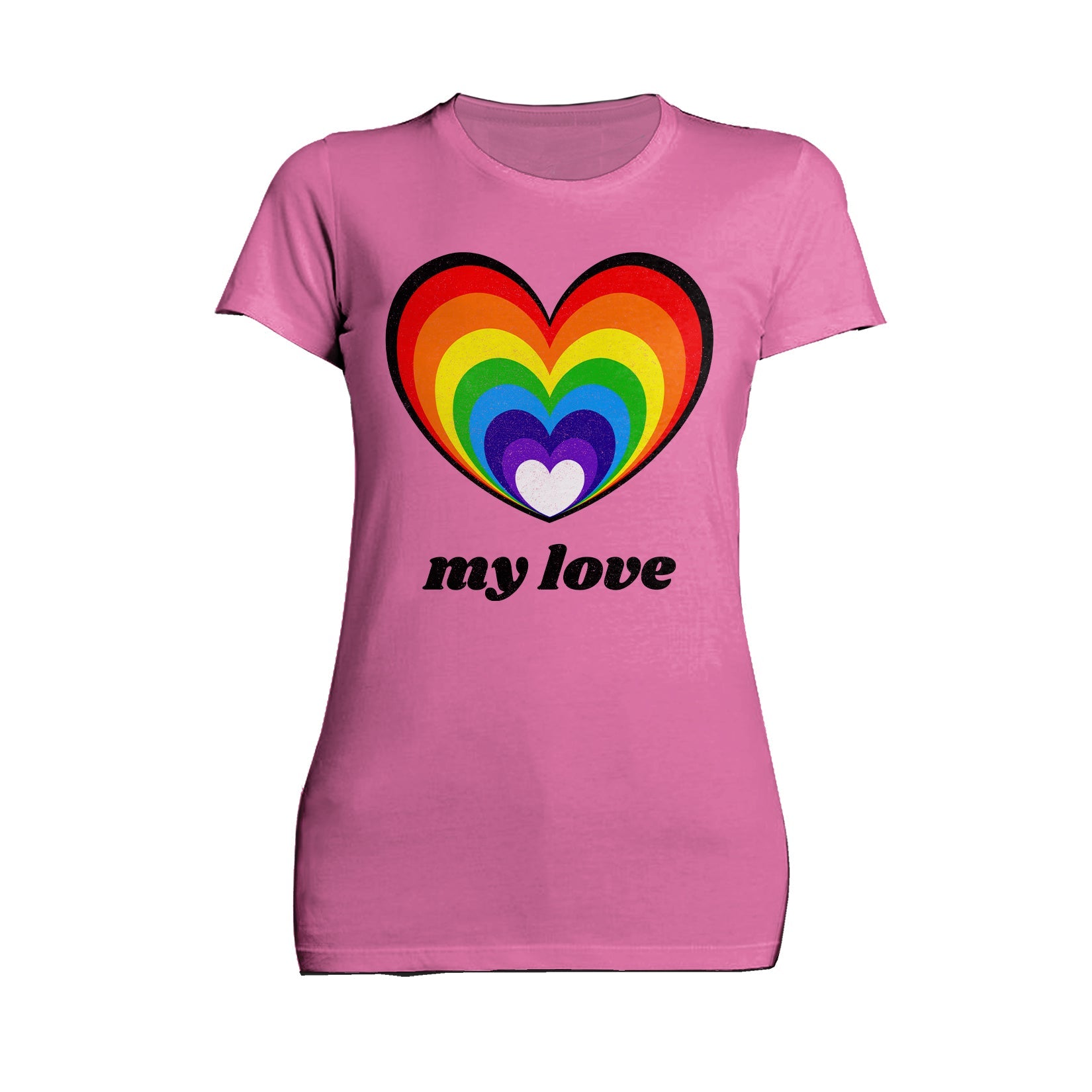 Vintage Valentine Rainbow Heart My Love Women's T-shirt