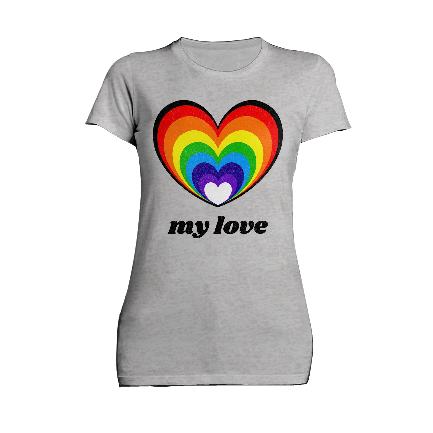 Vintage Valentine Rainbow Heart My Love Women's T-shirt