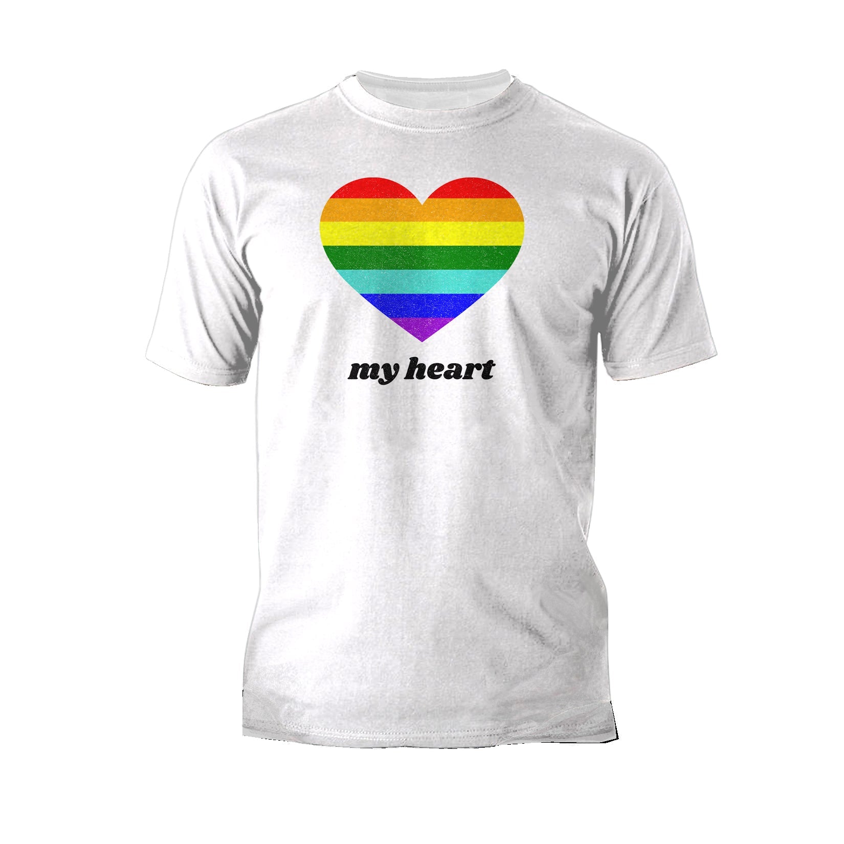 Vintage Valentine Rainbow My Heart Men's T-shirt