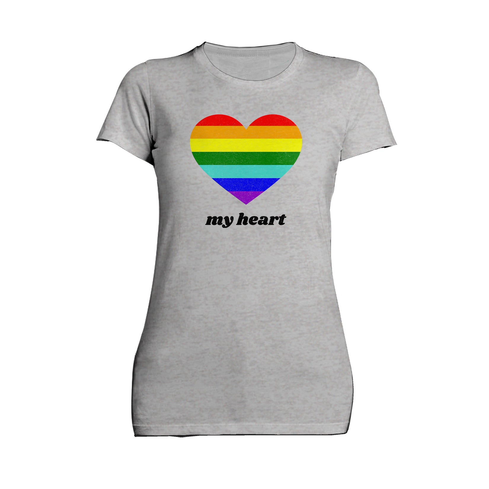Vintage Valentine Rainbow My Heart Women's T-shirt