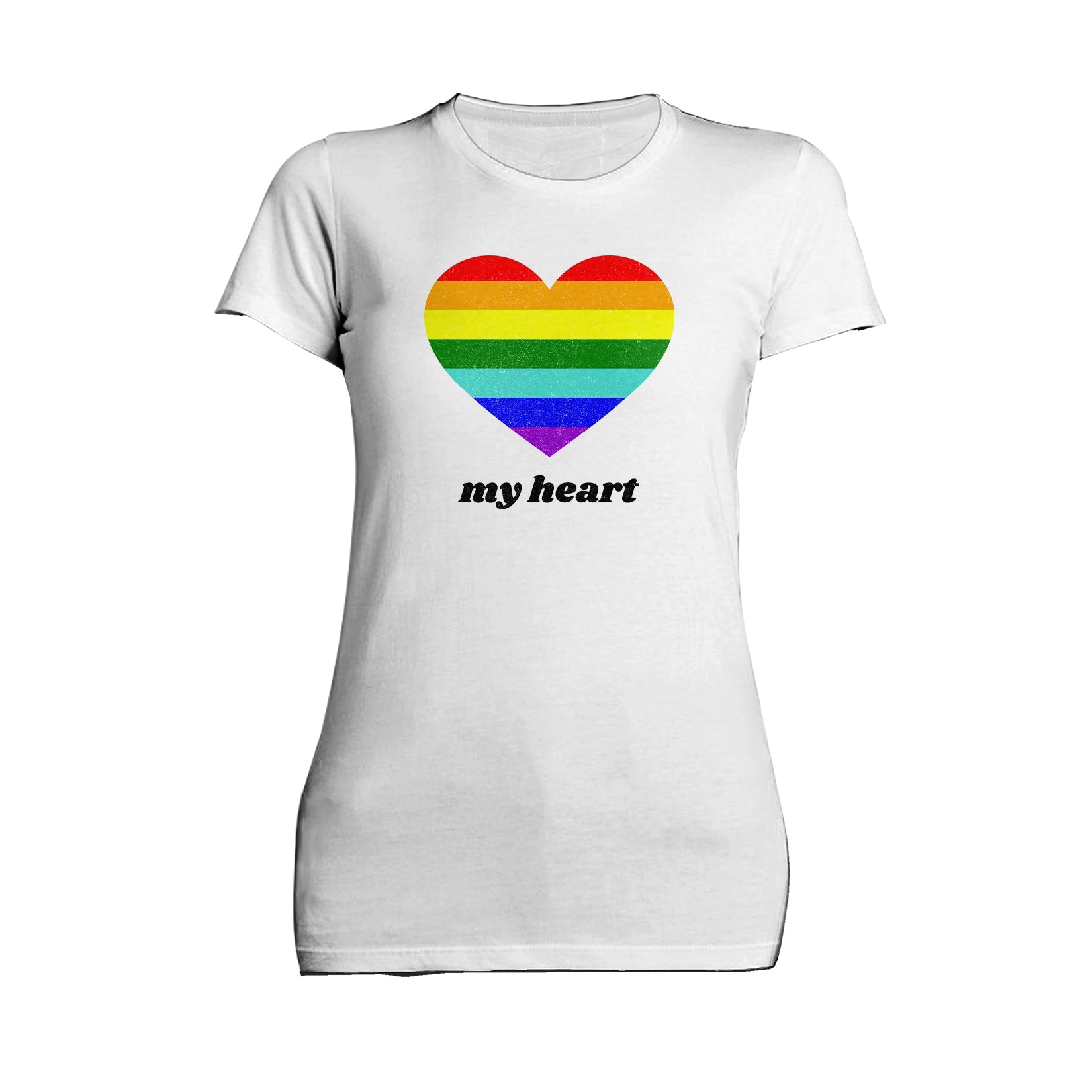 Vintage Valentine Rainbow My Heart Women's T-shirt