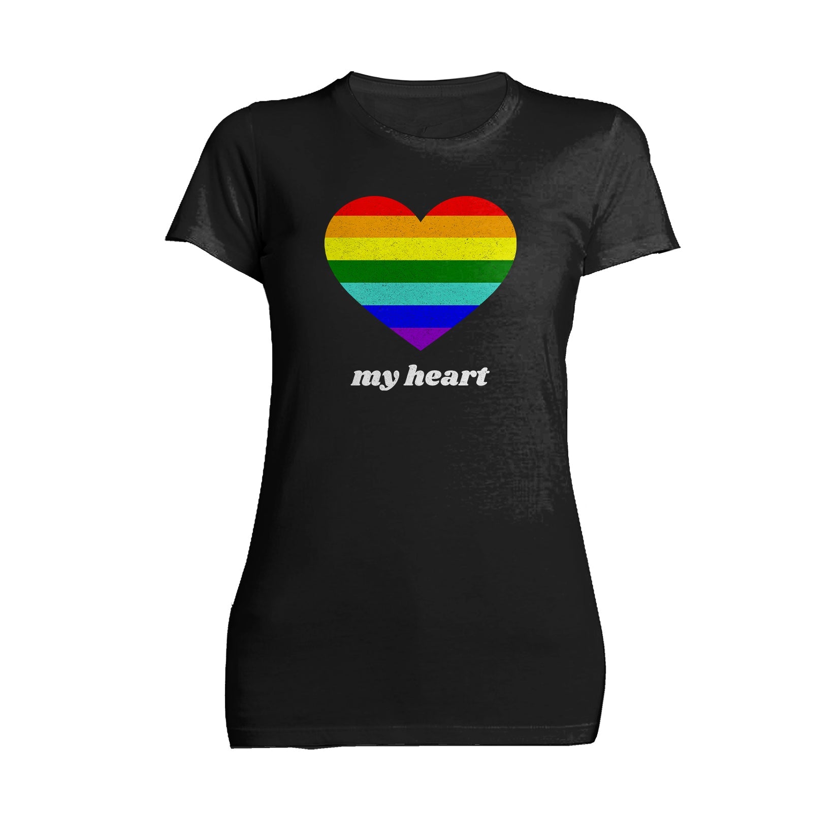 Vintage Valentine Rainbow My Heart Women's T-shirt